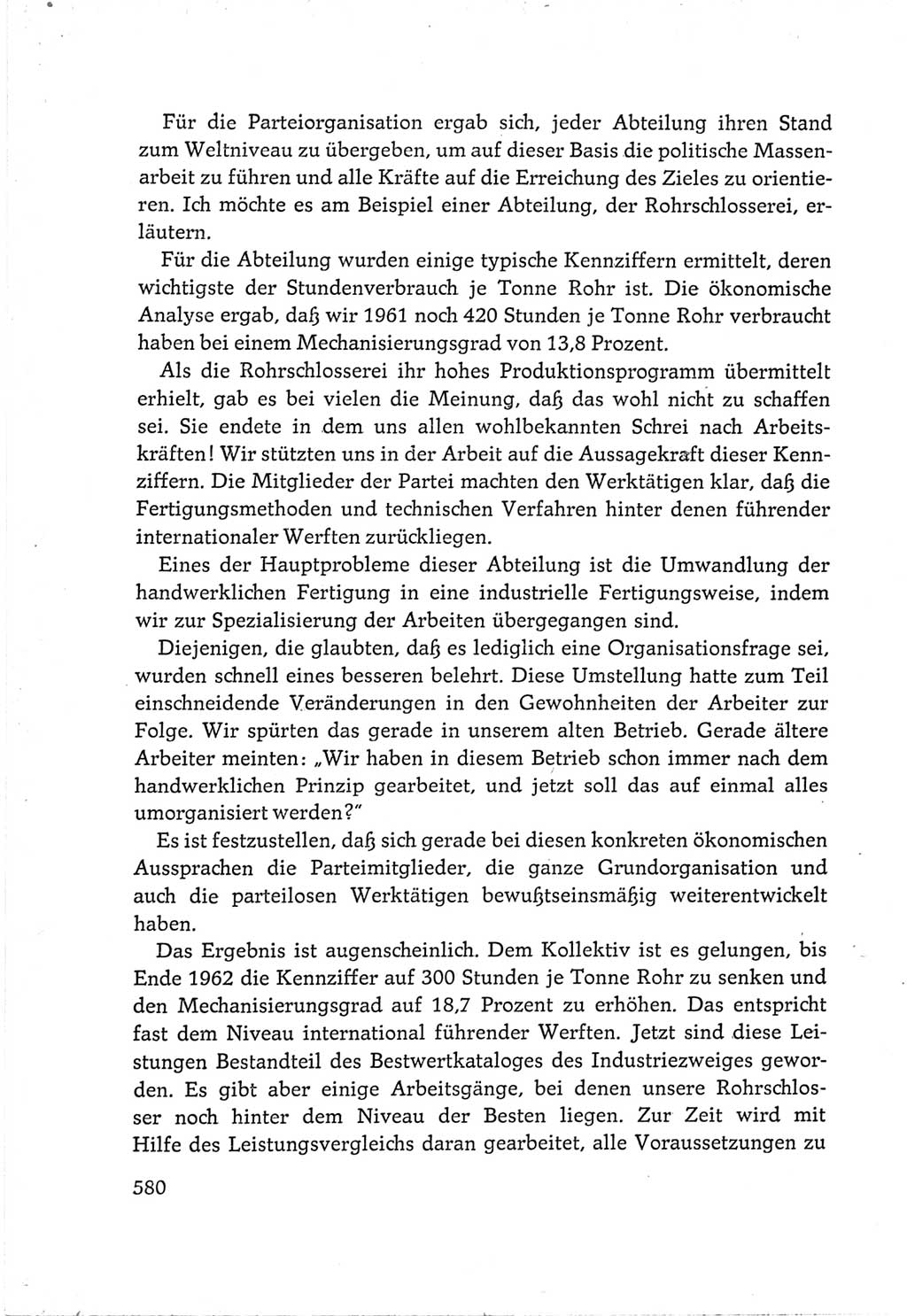 Protokoll der Verhandlungen des Ⅵ. Parteitages der Sozialistischen Einheitspartei Deutschlands (SED) [Deutsche Demokratische Republik (DDR)] 1963, Band Ⅲ, Seite 580 (Prot. Verh. Ⅵ. PT SED DDR 1963, Bd. Ⅲ, S. 580)