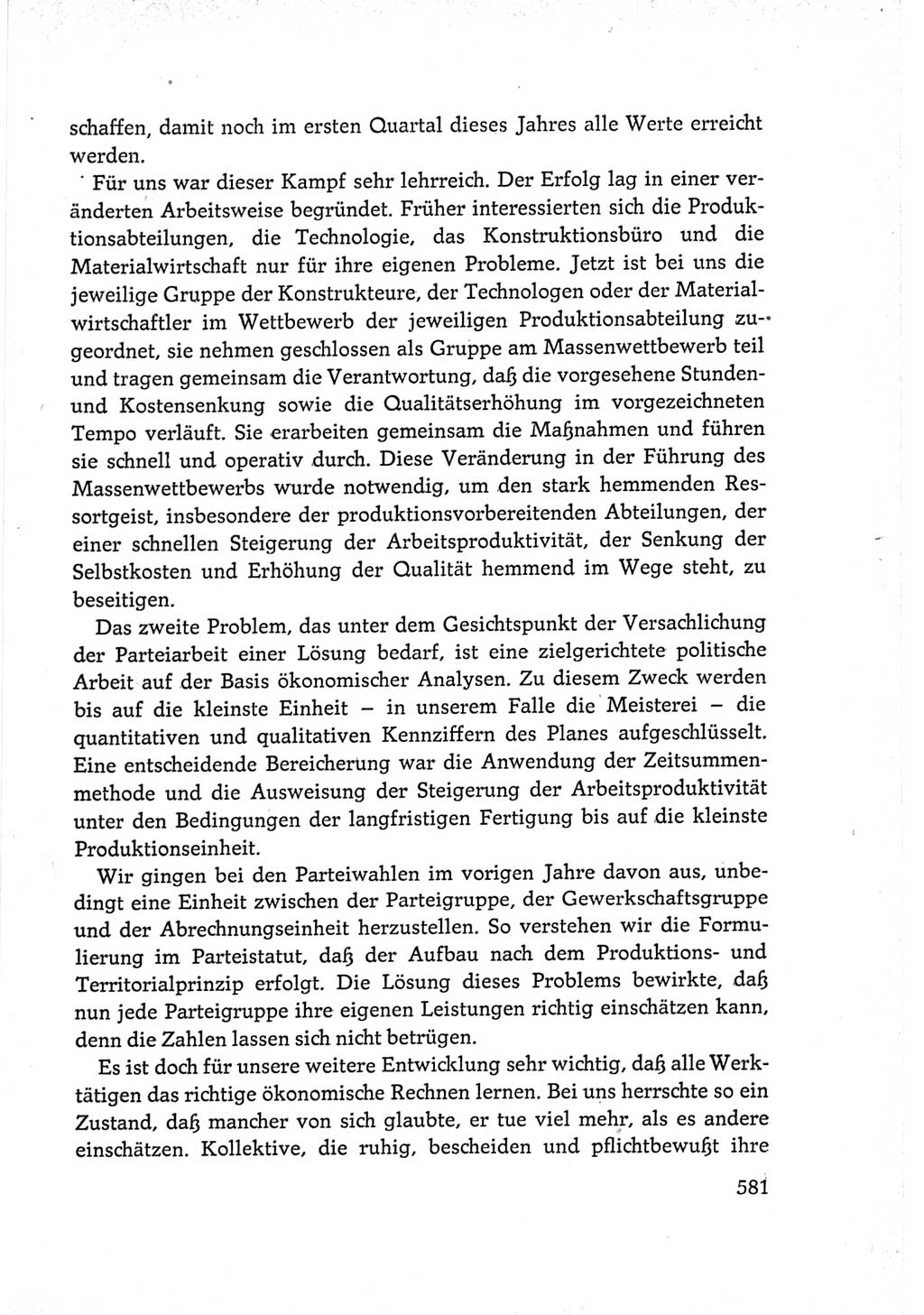 Protokoll der Verhandlungen des Ⅵ. Parteitages der Sozialistischen Einheitspartei Deutschlands (SED) [Deutsche Demokratische Republik (DDR)] 1963, Band Ⅲ, Seite 581 (Prot. Verh. Ⅵ. PT SED DDR 1963, Bd. Ⅲ, S. 581)