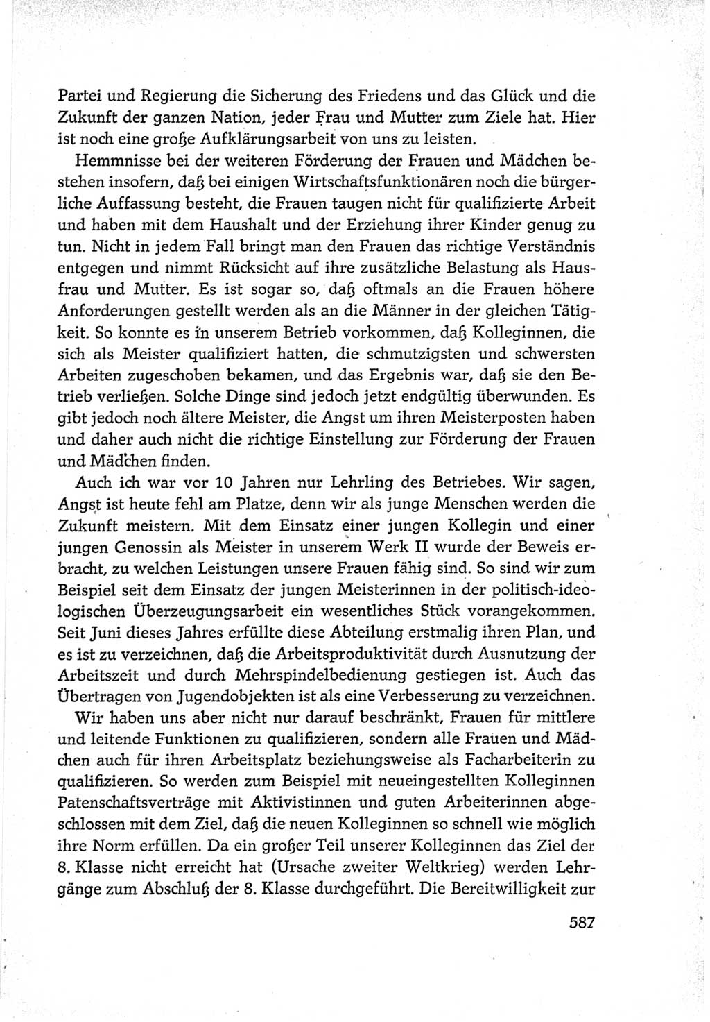 Protokoll der Verhandlungen des Ⅵ. Parteitages der Sozialistischen Einheitspartei Deutschlands (SED) [Deutsche Demokratische Republik (DDR)] 1963, Band Ⅲ, Seite 587 (Prot. Verh. Ⅵ. PT SED DDR 1963, Bd. Ⅲ, S. 587)