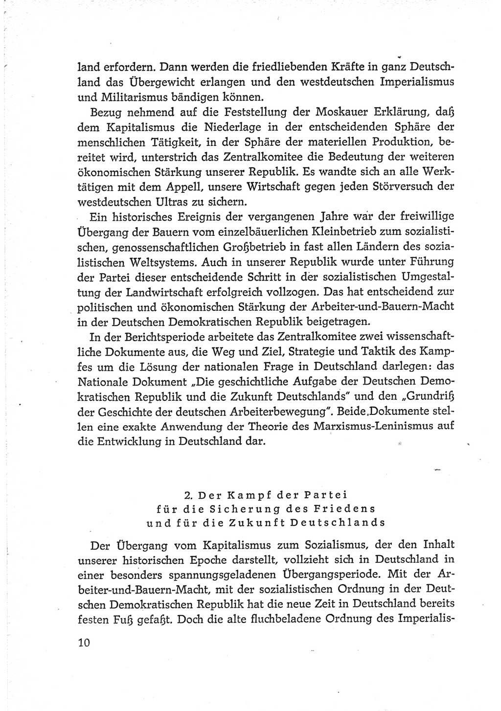 Protokoll der Verhandlungen des Ⅵ. Parteitages der Sozialistischen Einheitspartei Deutschlands (SED) [Deutsche Demokratische Republik (DDR)] 1963, Band Ⅳ, Seite 10 (Prot. Verh. Ⅵ. PT SED DDR 1963, Bd. Ⅳ, S. 10)