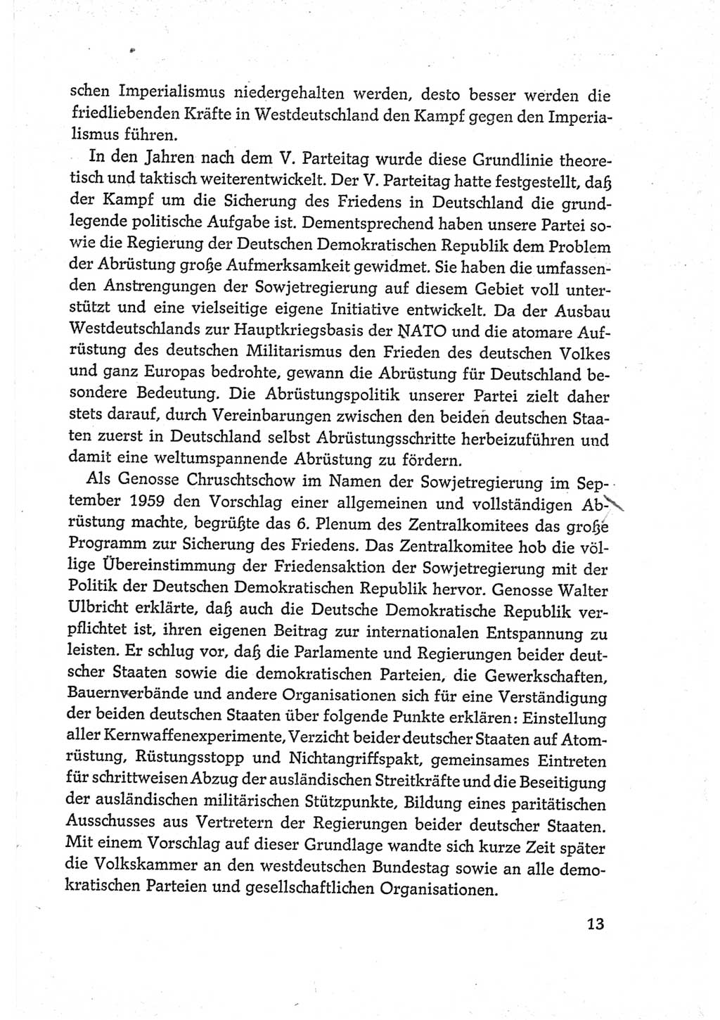 Protokoll der Verhandlungen des Ⅵ. Parteitages der Sozialistischen Einheitspartei Deutschlands (SED) [Deutsche Demokratische Republik (DDR)] 1963, Band Ⅳ, Seite 13 (Prot. Verh. Ⅵ. PT SED DDR 1963, Bd. Ⅳ, S. 13)