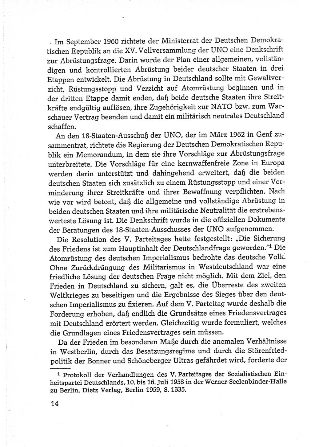 Protokoll der Verhandlungen des Ⅵ. Parteitages der Sozialistischen Einheitspartei Deutschlands (SED) [Deutsche Demokratische Republik (DDR)] 1963, Band Ⅳ, Seite 14 (Prot. Verh. Ⅵ. PT SED DDR 1963, Bd. Ⅳ, S. 14)