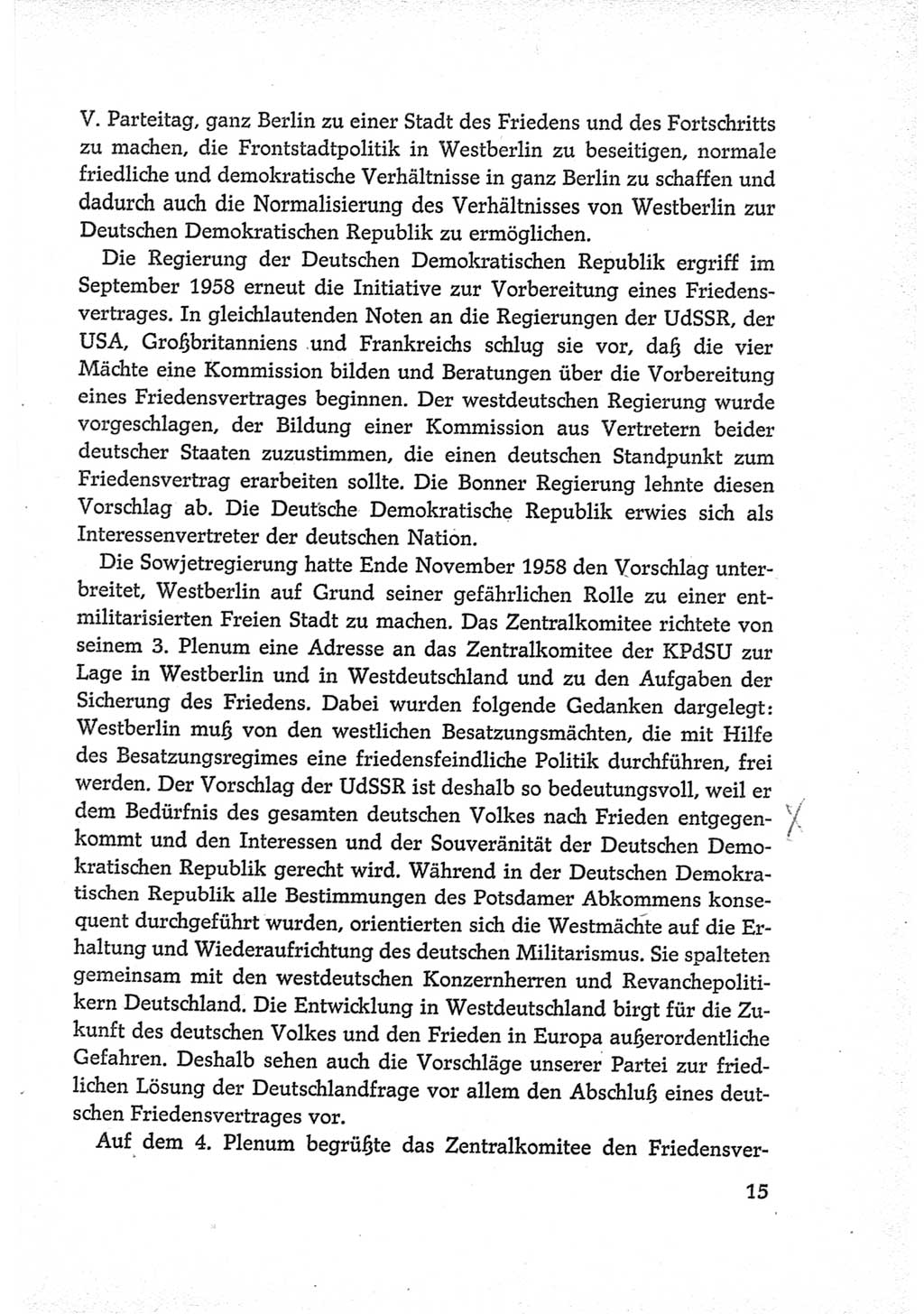 Protokoll der Verhandlungen des Ⅵ. Parteitages der Sozialistischen Einheitspartei Deutschlands (SED) [Deutsche Demokratische Republik (DDR)] 1963, Band Ⅳ, Seite 15 (Prot. Verh. Ⅵ. PT SED DDR 1963, Bd. Ⅳ, S. 15)