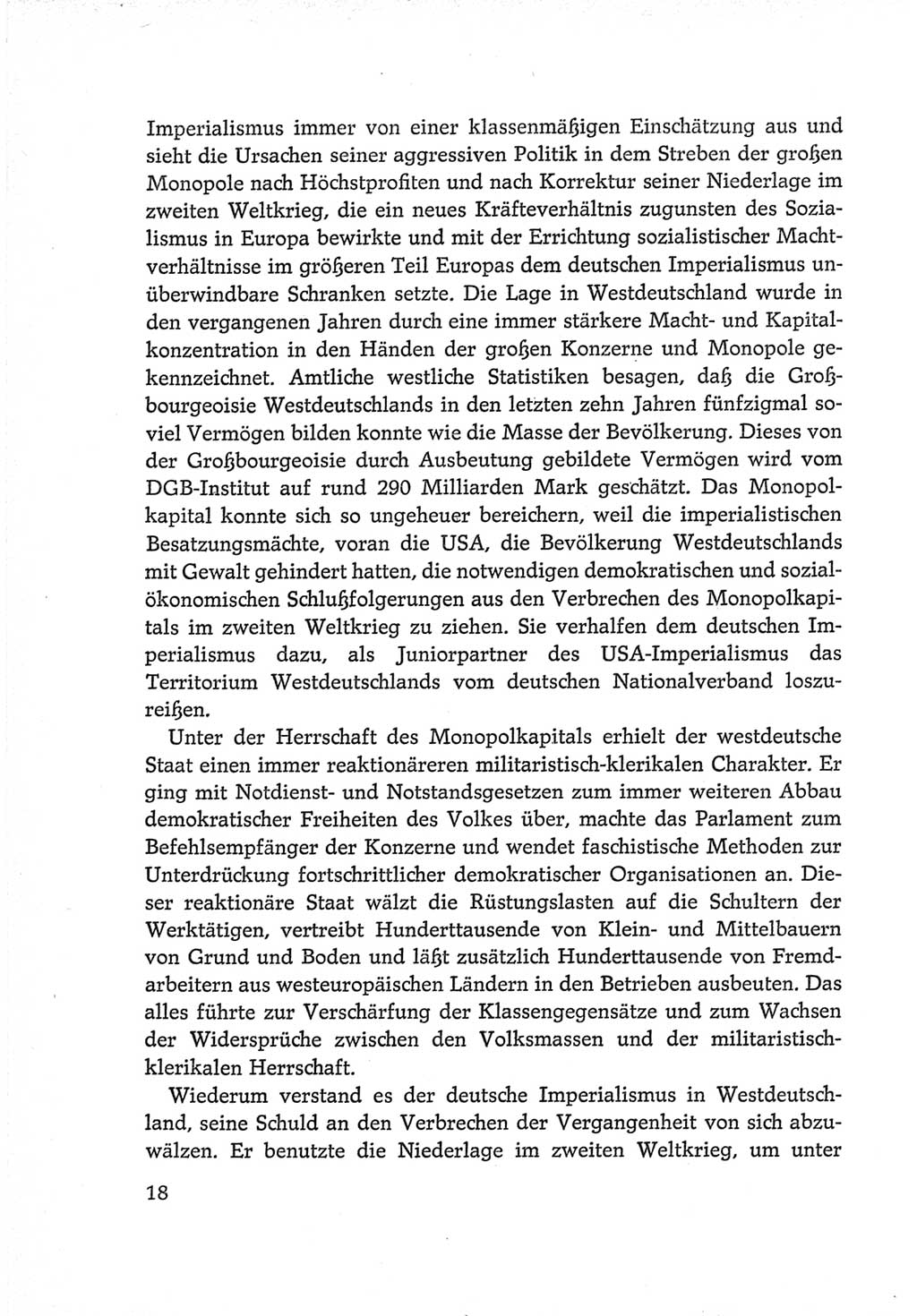 Protokoll der Verhandlungen des Ⅵ. Parteitages der Sozialistischen Einheitspartei Deutschlands (SED) [Deutsche Demokratische Republik (DDR)] 1963, Band Ⅳ, Seite 18 (Prot. Verh. Ⅵ. PT SED DDR 1963, Bd. Ⅳ, S. 18)