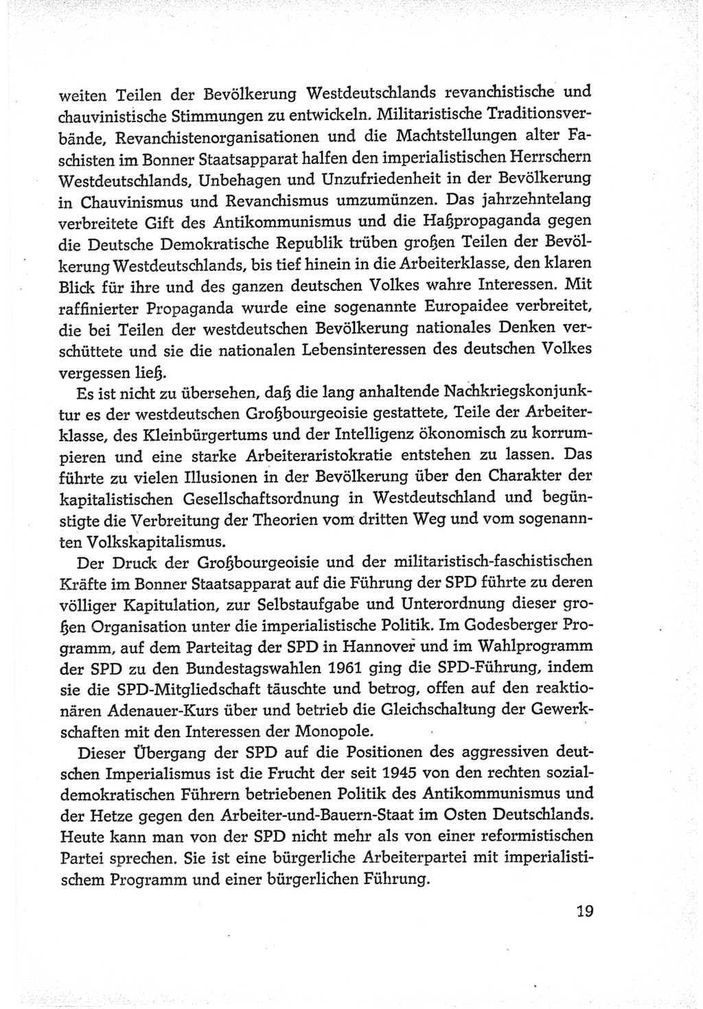 Protokoll der Verhandlungen des Ⅵ. Parteitages der Sozialistischen Einheitspartei Deutschlands (SED) [Deutsche Demokratische Republik (DDR)] 1963, Band Ⅳ, Seite 19 (Prot. Verh. Ⅵ. PT SED DDR 1963, Bd. Ⅳ, S. 19)