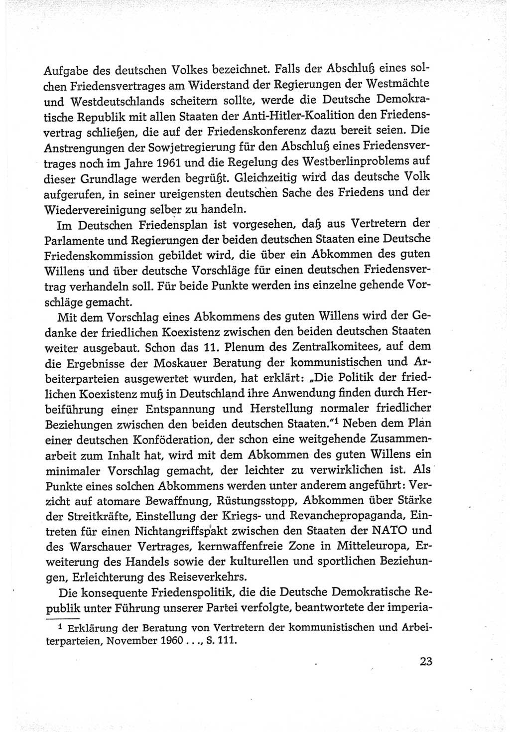 Protokoll der Verhandlungen des Ⅵ. Parteitages der Sozialistischen Einheitspartei Deutschlands (SED) [Deutsche Demokratische Republik (DDR)] 1963, Band Ⅳ, Seite 23 (Prot. Verh. Ⅵ. PT SED DDR 1963, Bd. Ⅳ, S. 23)