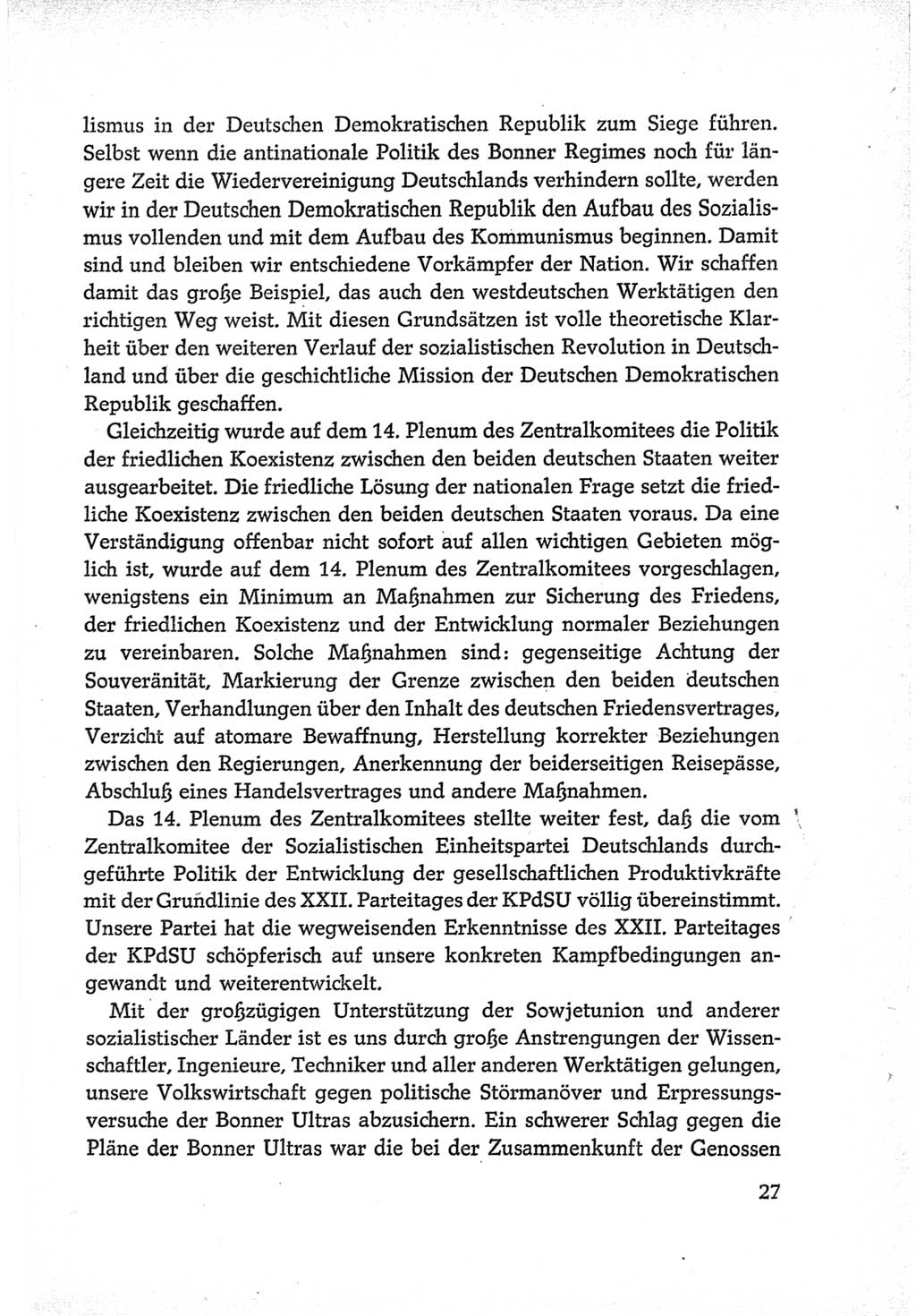 Protokoll der Verhandlungen des Ⅵ. Parteitages der Sozialistischen Einheitspartei Deutschlands (SED) [Deutsche Demokratische Republik (DDR)] 1963, Band Ⅳ, Seite 27 (Prot. Verh. Ⅵ. PT SED DDR 1963, Bd. Ⅳ, S. 27)