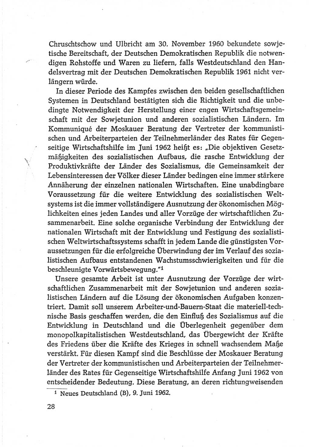 Protokoll der Verhandlungen des Ⅵ. Parteitages der Sozialistischen Einheitspartei Deutschlands (SED) [Deutsche Demokratische Republik (DDR)] 1963, Band Ⅳ, Seite 28 (Prot. Verh. Ⅵ. PT SED DDR 1963, Bd. Ⅳ, S. 28)