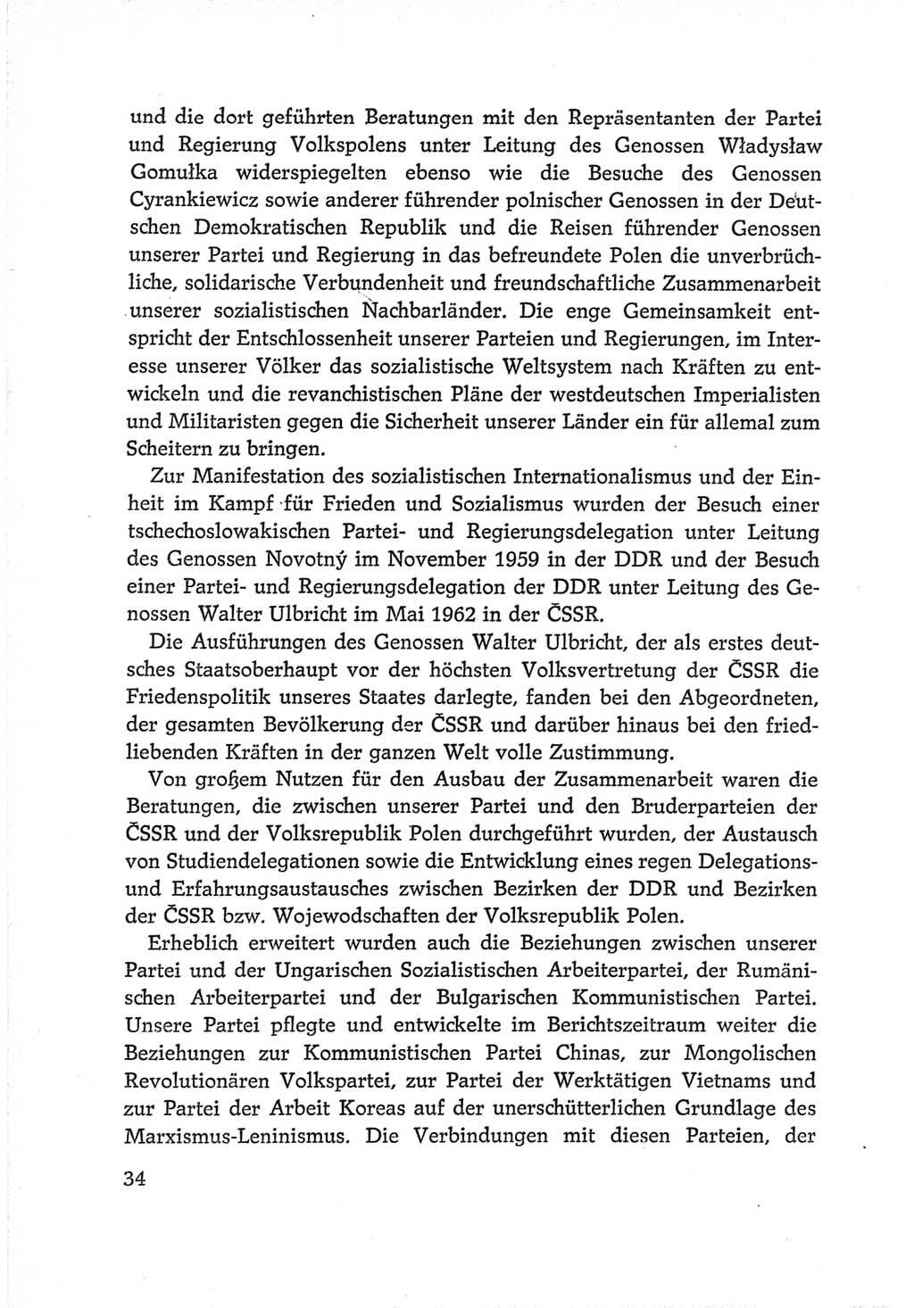 Protokoll der Verhandlungen des Ⅵ. Parteitages der Sozialistischen Einheitspartei Deutschlands (SED) [Deutsche Demokratische Republik (DDR)] 1963, Band Ⅳ, Seite 34 (Prot. Verh. Ⅵ. PT SED DDR 1963, Bd. Ⅳ, S. 34)