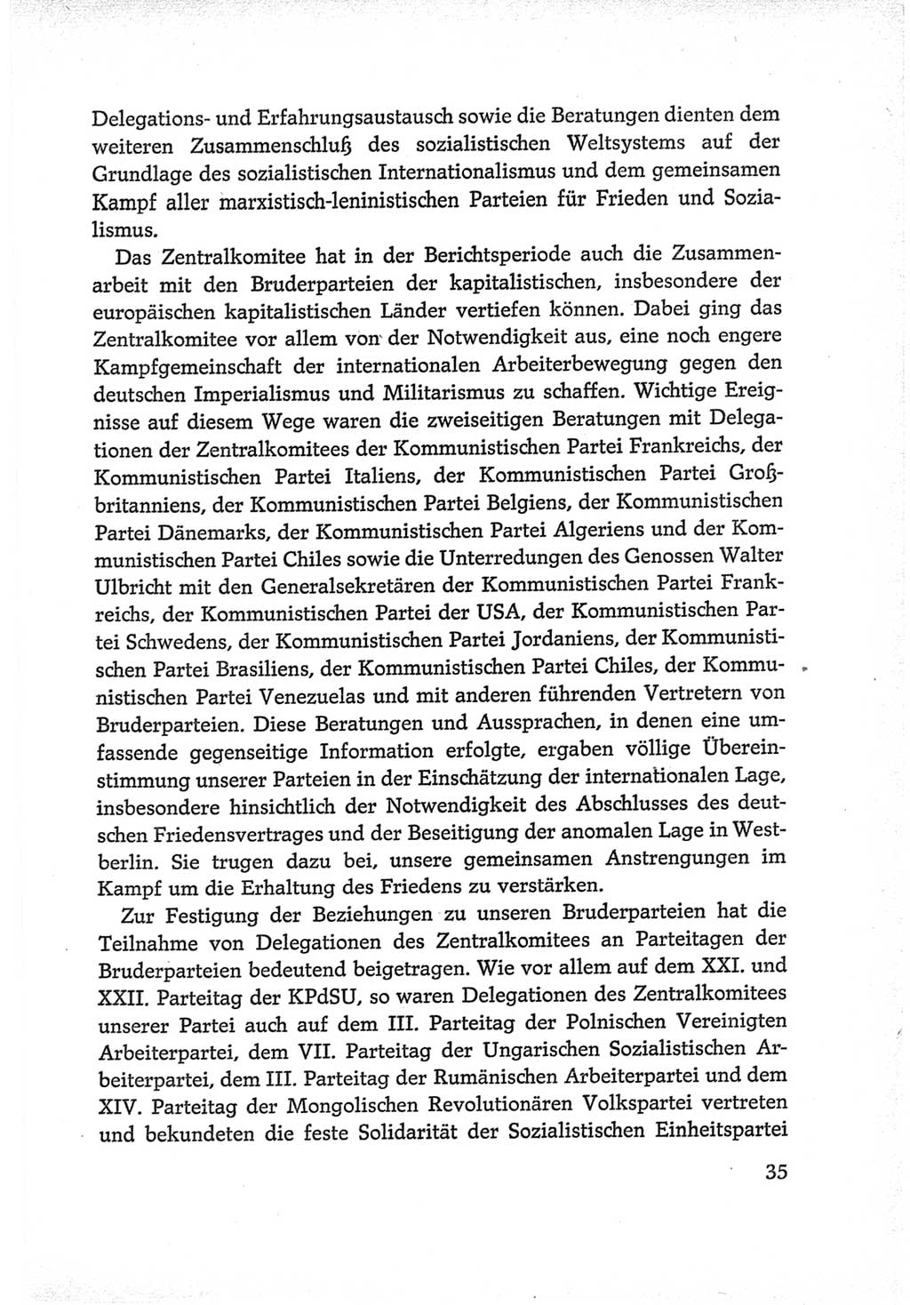 Protokoll der Verhandlungen des Ⅵ. Parteitages der Sozialistischen Einheitspartei Deutschlands (SED) [Deutsche Demokratische Republik (DDR)] 1963, Band Ⅳ, Seite 35 (Prot. Verh. Ⅵ. PT SED DDR 1963, Bd. Ⅳ, S. 35)