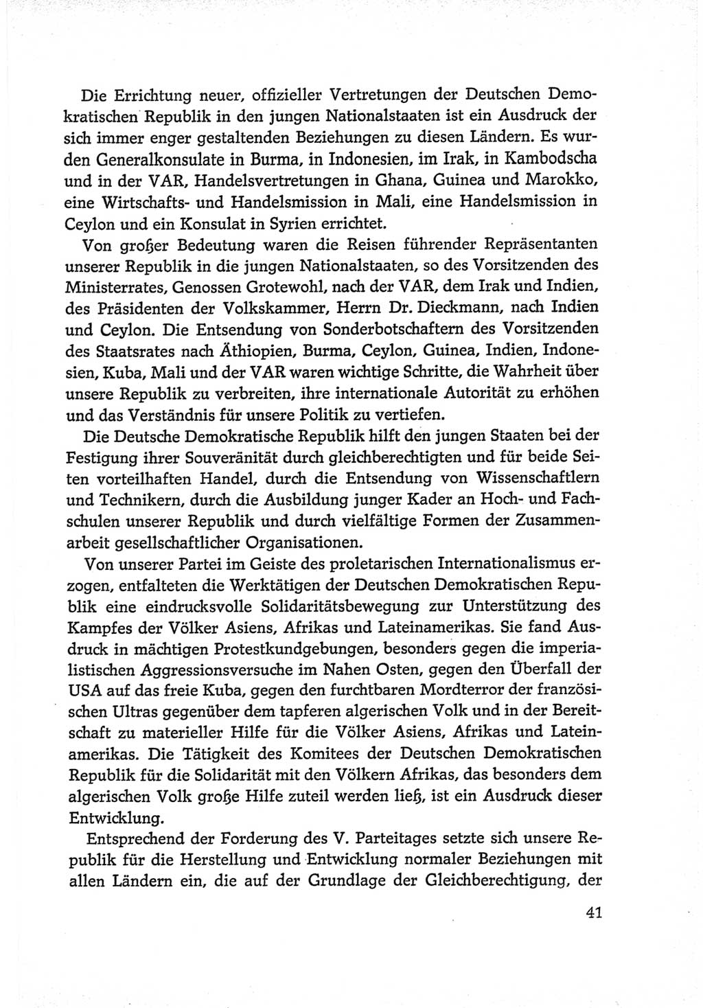 Protokoll der Verhandlungen des Ⅵ. Parteitages der Sozialistischen Einheitspartei Deutschlands (SED) [Deutsche Demokratische Republik (DDR)] 1963, Band Ⅳ, Seite 41 (Prot. Verh. Ⅵ. PT SED DDR 1963, Bd. Ⅳ, S. 41)