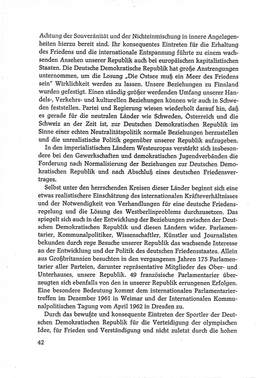 Protokoll der Verhandlungen des Ⅵ. Parteitages der Sozialistischen Einheitspartei Deutschlands (SED) [Deutsche Demokratische Republik (DDR)] 1963, Band Ⅳ, Seite 42 (Prot. Verh. Ⅵ. PT SED DDR 1963, Bd. Ⅳ, S. 42)