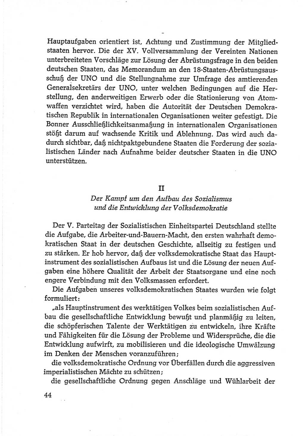Protokoll der Verhandlungen des Ⅵ. Parteitages der Sozialistischen Einheitspartei Deutschlands (SED) [Deutsche Demokratische Republik (DDR)] 1963, Band Ⅳ, Seite 44 (Prot. Verh. Ⅵ. PT SED DDR 1963, Bd. Ⅳ, S. 44)
