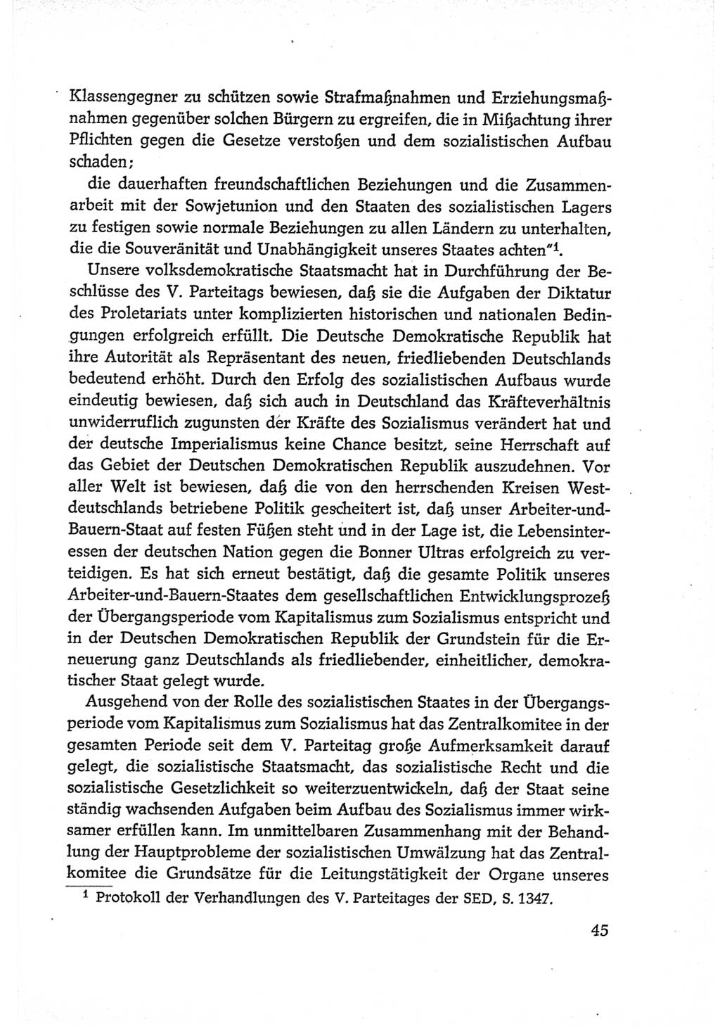 Protokoll der Verhandlungen des Ⅵ. Parteitages der Sozialistischen Einheitspartei Deutschlands (SED) [Deutsche Demokratische Republik (DDR)] 1963, Band Ⅳ, Seite 45 (Prot. Verh. Ⅵ. PT SED DDR 1963, Bd. Ⅳ, S. 45)