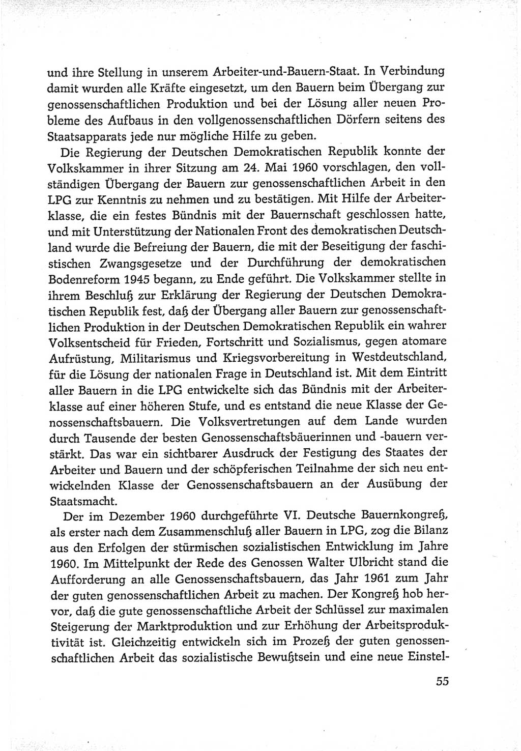 Protokoll der Verhandlungen des Ⅵ. Parteitages der Sozialistischen Einheitspartei Deutschlands (SED) [Deutsche Demokratische Republik (DDR)] 1963, Band Ⅳ, Seite 55 (Prot. Verh. Ⅵ. PT SED DDR 1963, Bd. Ⅳ, S. 55)