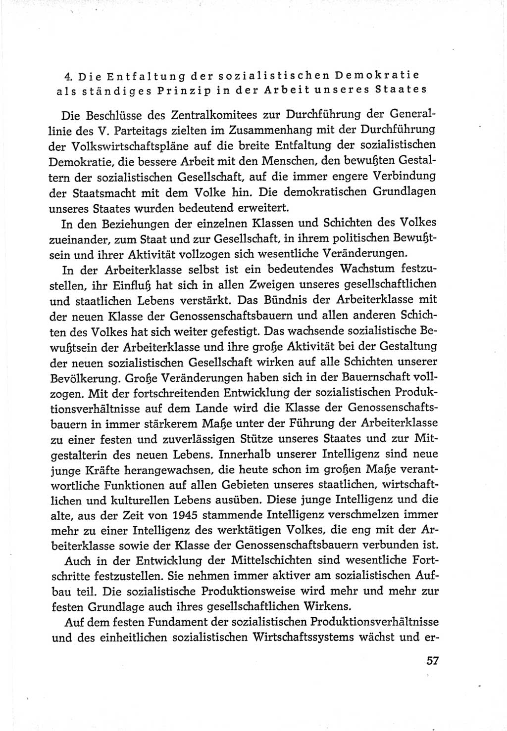 Protokoll der Verhandlungen des Ⅵ. Parteitages der Sozialistischen Einheitspartei Deutschlands (SED) [Deutsche Demokratische Republik (DDR)] 1963, Band Ⅳ, Seite 57 (Prot. Verh. Ⅵ. PT SED DDR 1963, Bd. Ⅳ, S. 57)
