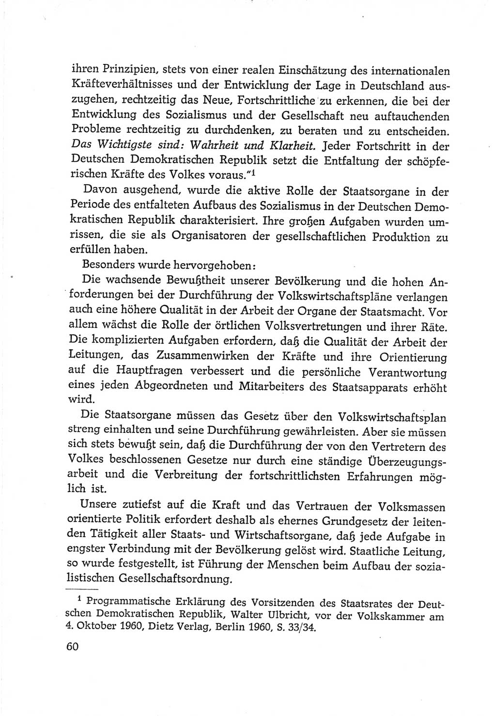 Protokoll der Verhandlungen des Ⅵ. Parteitages der Sozialistischen Einheitspartei Deutschlands (SED) [Deutsche Demokratische Republik (DDR)] 1963, Band Ⅳ, Seite 60 (Prot. Verh. Ⅵ. PT SED DDR 1963, Bd. Ⅳ, S. 60)