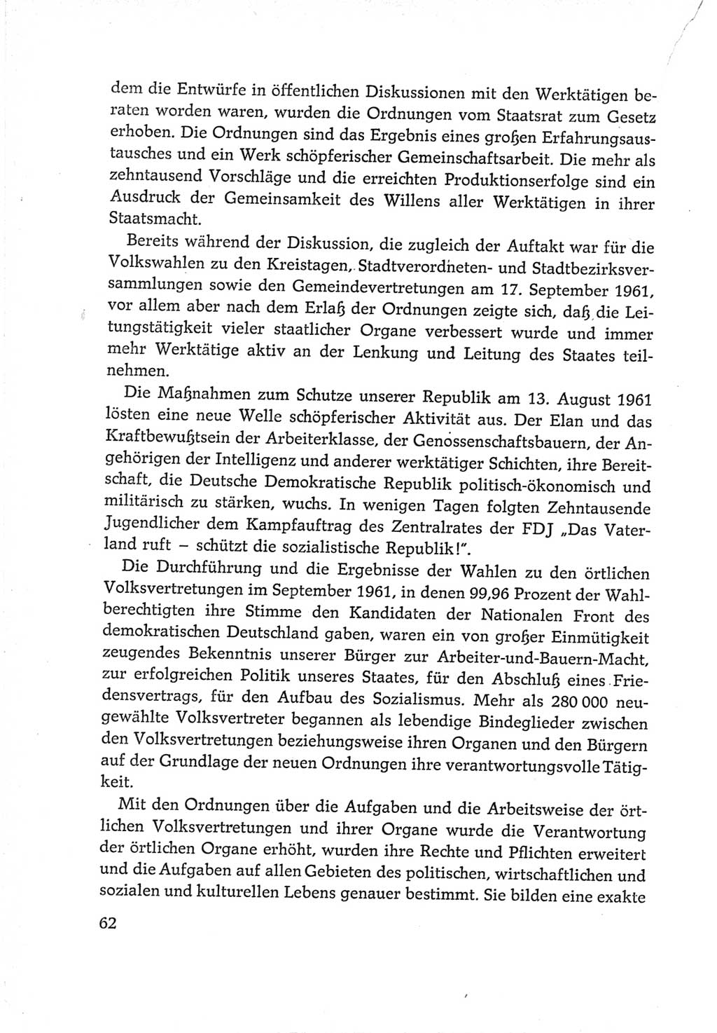 Protokoll der Verhandlungen des Ⅵ. Parteitages der Sozialistischen Einheitspartei Deutschlands (SED) [Deutsche Demokratische Republik (DDR)] 1963, Band Ⅳ, Seite 62 (Prot. Verh. Ⅵ. PT SED DDR 1963, Bd. Ⅳ, S. 62)