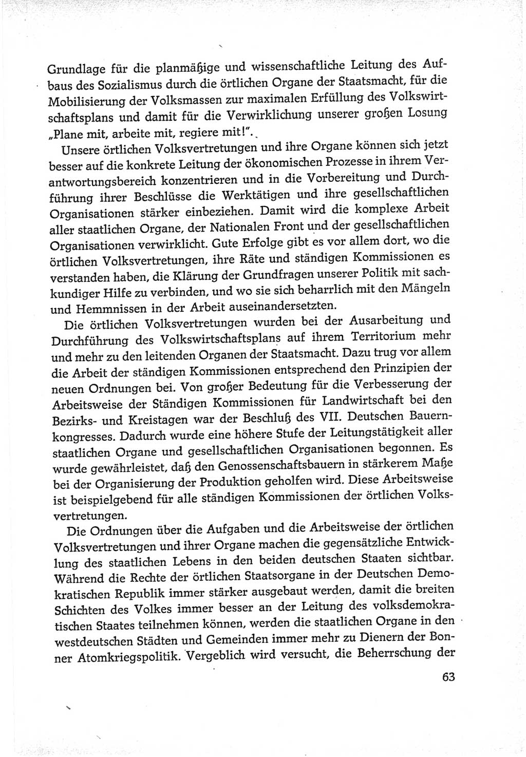 Protokoll der Verhandlungen des Ⅵ. Parteitages der Sozialistischen Einheitspartei Deutschlands (SED) [Deutsche Demokratische Republik (DDR)] 1963, Band Ⅳ, Seite 63 (Prot. Verh. Ⅵ. PT SED DDR 1963, Bd. Ⅳ, S. 63)