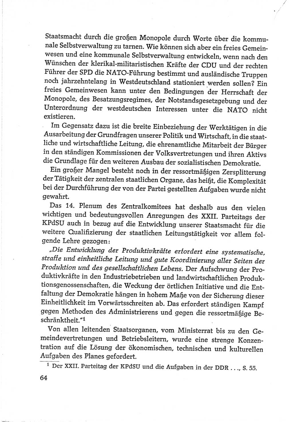 Protokoll der Verhandlungen des Ⅵ. Parteitages der Sozialistischen Einheitspartei Deutschlands (SED) [Deutsche Demokratische Republik (DDR)] 1963, Band Ⅳ, Seite 64 (Prot. Verh. Ⅵ. PT SED DDR 1963, Bd. Ⅳ, S. 64)