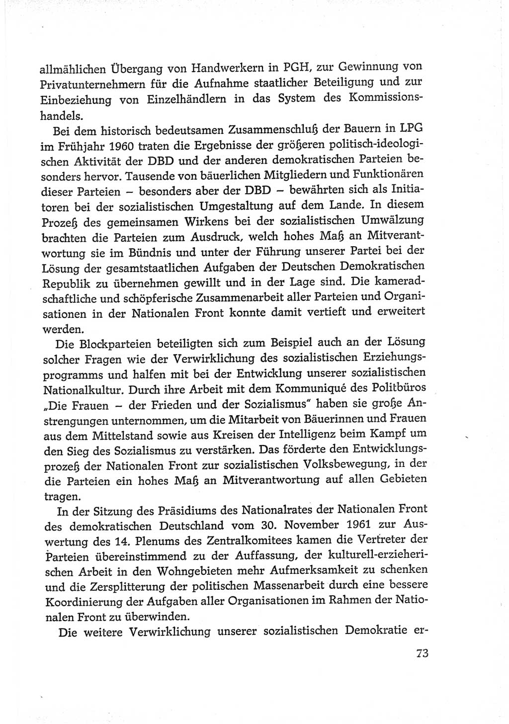 Protokoll der Verhandlungen des Ⅵ. Parteitages der Sozialistischen Einheitspartei Deutschlands (SED) [Deutsche Demokratische Republik (DDR)] 1963, Band Ⅳ, Seite 73 (Prot. Verh. Ⅵ. PT SED DDR 1963, Bd. Ⅳ, S. 73)