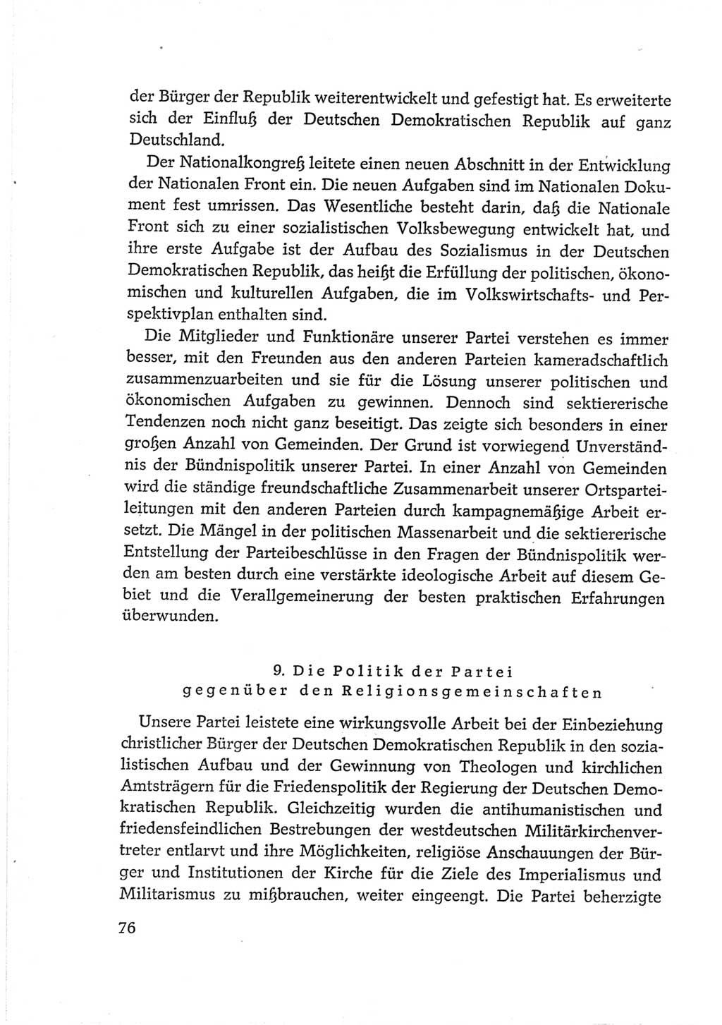 Protokoll der Verhandlungen des Ⅵ. Parteitages der Sozialistischen Einheitspartei Deutschlands (SED) [Deutsche Demokratische Republik (DDR)] 1963, Band Ⅳ, Seite 76 (Prot. Verh. Ⅵ. PT SED DDR 1963, Bd. Ⅳ, S. 76)