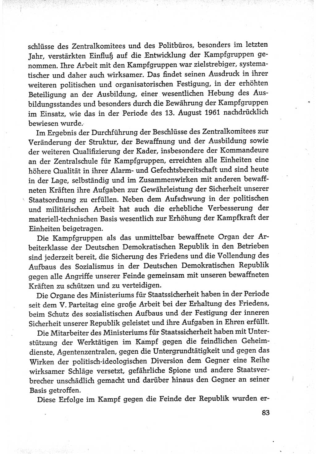Protokoll der Verhandlungen des Ⅵ. Parteitages der Sozialistischen Einheitspartei Deutschlands (SED) [Deutsche Demokratische Republik (DDR)] 1963, Band Ⅳ, Seite 83 (Prot. Verh. Ⅵ. PT SED DDR 1963, Bd. Ⅳ, S. 83)