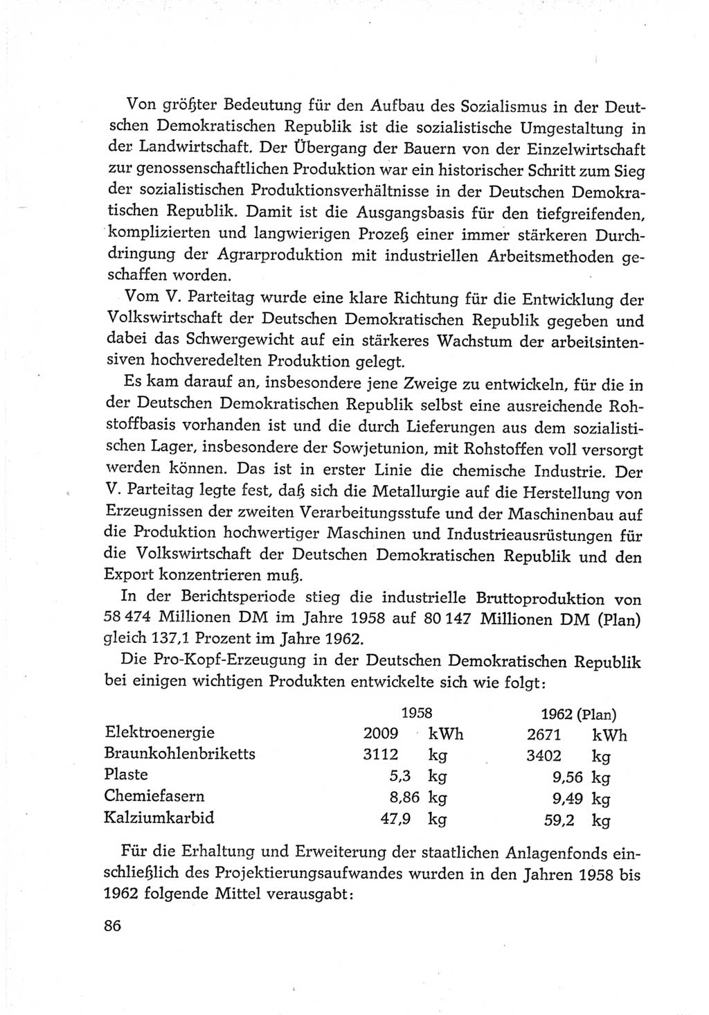 Protokoll der Verhandlungen des Ⅵ. Parteitages der Sozialistischen Einheitspartei Deutschlands (SED) [Deutsche Demokratische Republik (DDR)] 1963, Band Ⅳ, Seite 86 (Prot. Verh. Ⅵ. PT SED DDR 1963, Bd. Ⅳ, S. 86)