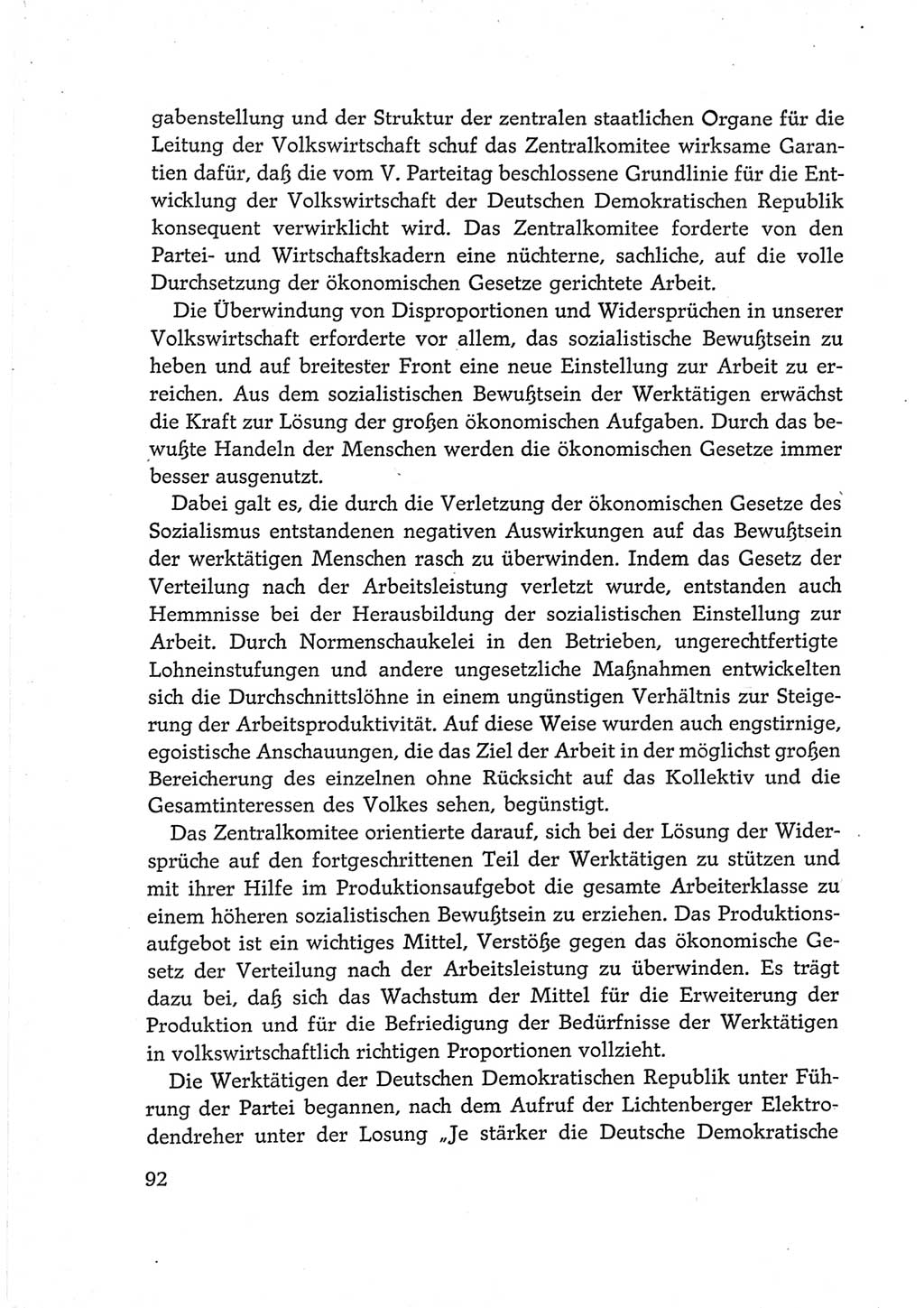 Protokoll der Verhandlungen des Ⅵ. Parteitages der Sozialistischen Einheitspartei Deutschlands (SED) [Deutsche Demokratische Republik (DDR)] 1963, Band Ⅳ, Seite 92 (Prot. Verh. Ⅵ. PT SED DDR 1963, Bd. Ⅳ, S. 92)