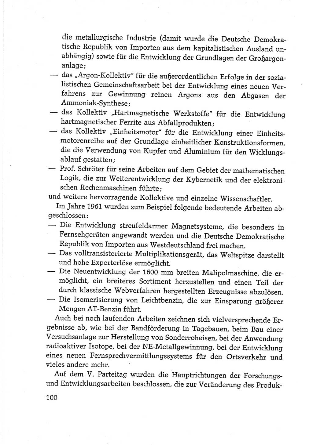 Protokoll der Verhandlungen des Ⅵ. Parteitages der Sozialistischen Einheitspartei Deutschlands (SED) [Deutsche Demokratische Republik (DDR)] 1963, Band Ⅳ, Seite 100 (Prot. Verh. Ⅵ. PT SED DDR 1963, Bd. Ⅳ, S. 100)