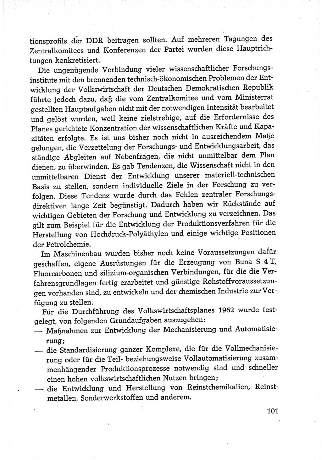 Protokoll der Verhandlungen des Ⅵ. Parteitages der Sozialistischen Einheitspartei Deutschlands (SED) [Deutsche Demokratische Republik (DDR)] 1963, Band Ⅳ, Seite 101 (Prot. Verh. Ⅵ. PT SED DDR 1963, Bd. Ⅳ, S. 101)