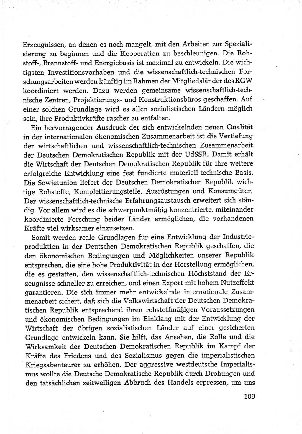 Protokoll der Verhandlungen des Ⅵ. Parteitages der Sozialistischen Einheitspartei Deutschlands (SED) [Deutsche Demokratische Republik (DDR)] 1963, Band Ⅳ, Seite 109 (Prot. Verh. Ⅵ. PT SED DDR 1963, Bd. Ⅳ, S. 109)
