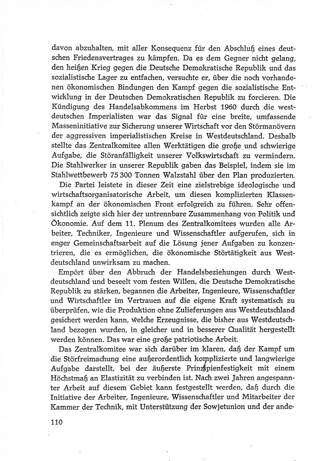Protokoll der Verhandlungen des Ⅵ. Parteitages der Sozialistischen Einheitspartei Deutschlands (SED) [Deutsche Demokratische Republik (DDR)] 1963, Band Ⅳ, Seite 110 (Prot. Verh. Ⅵ. PT SED DDR 1963, Bd. Ⅳ, S. 110)