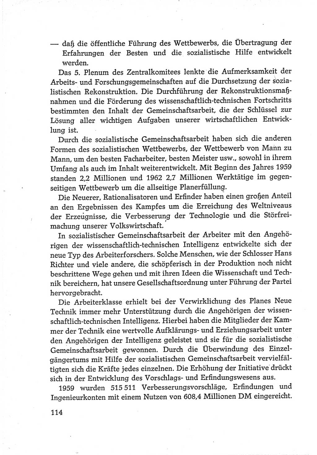 Protokoll der Verhandlungen des Ⅵ. Parteitages der Sozialistischen Einheitspartei Deutschlands (SED) [Deutsche Demokratische Republik (DDR)] 1963, Band Ⅳ, Seite 114 (Prot. Verh. Ⅵ. PT SED DDR 1963, Bd. Ⅳ, S. 114)