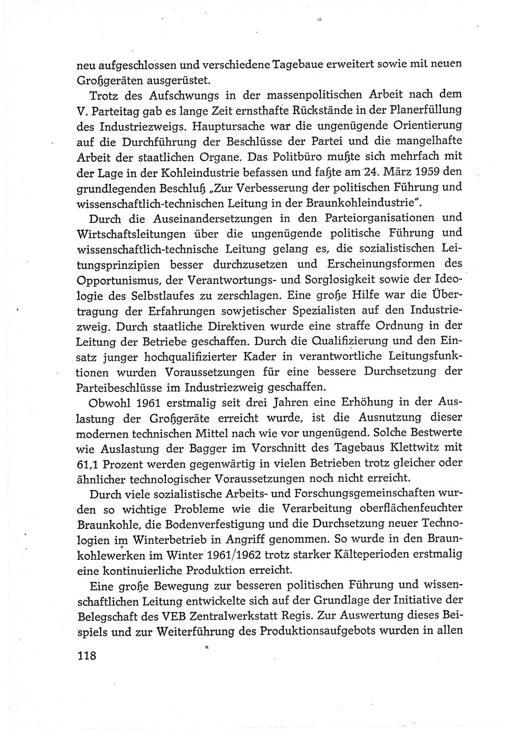 Protokoll der Verhandlungen des Ⅵ. Parteitages der Sozialistischen Einheitspartei Deutschlands (SED) [Deutsche Demokratische Republik (DDR)] 1963, Band Ⅳ, Seite 118 (Prot. Verh. Ⅵ. PT SED DDR 1963, Bd. Ⅳ, S. 118)