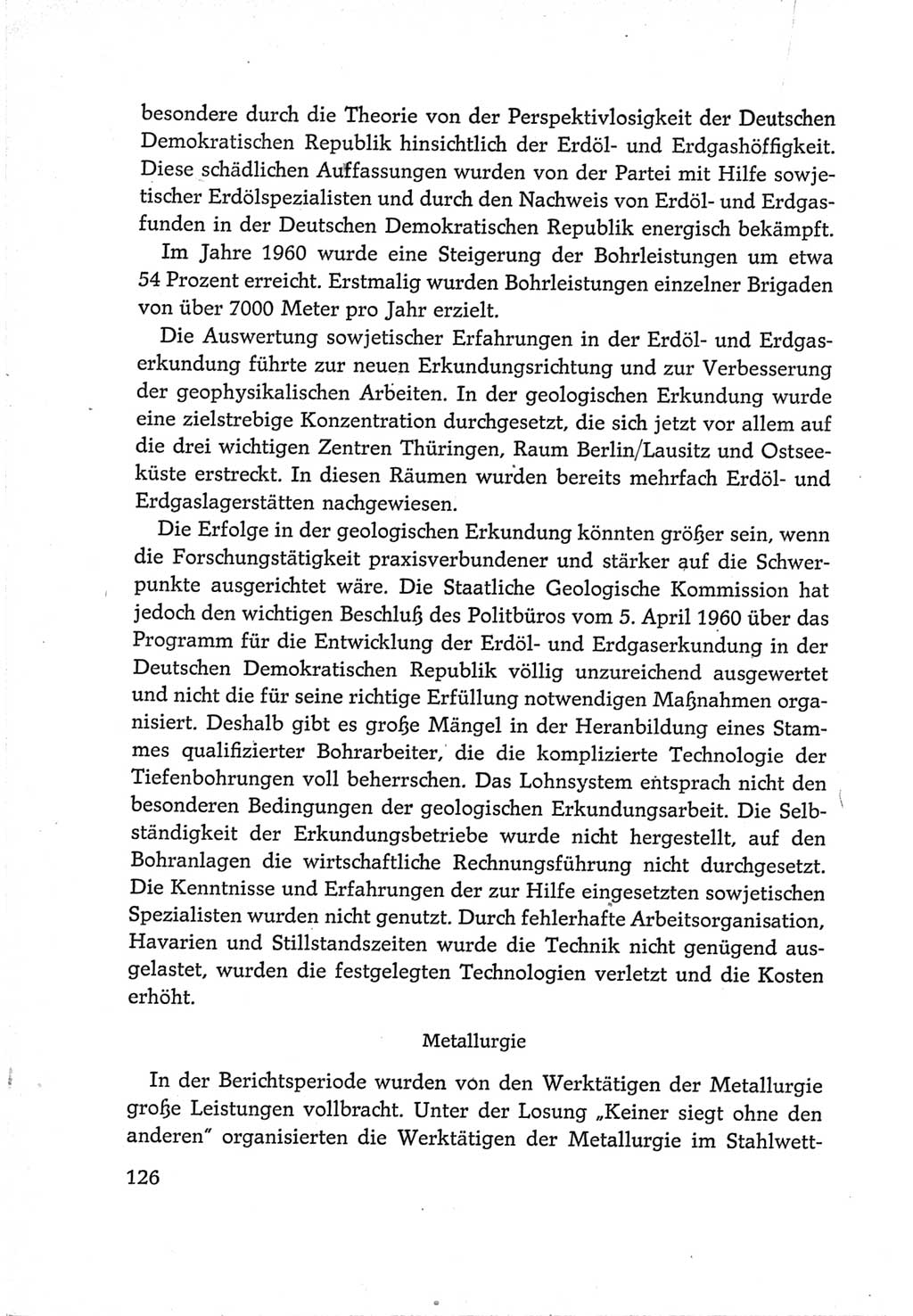 Protokoll der Verhandlungen des Ⅵ. Parteitages der Sozialistischen Einheitspartei Deutschlands (SED) [Deutsche Demokratische Republik (DDR)] 1963, Band Ⅳ, Seite 126 (Prot. Verh. Ⅵ. PT SED DDR 1963, Bd. Ⅳ, S. 126)