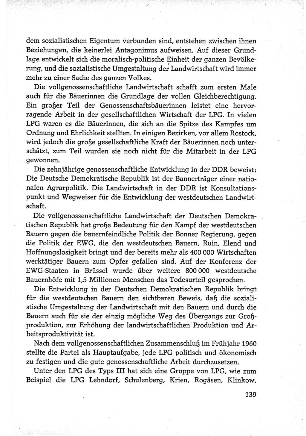 Protokoll der Verhandlungen des Ⅵ. Parteitages der Sozialistischen Einheitspartei Deutschlands (SED) [Deutsche Demokratische Republik (DDR)] 1963, Band Ⅳ, Seite 139 (Prot. Verh. Ⅵ. PT SED DDR 1963, Bd. Ⅳ, S. 139)