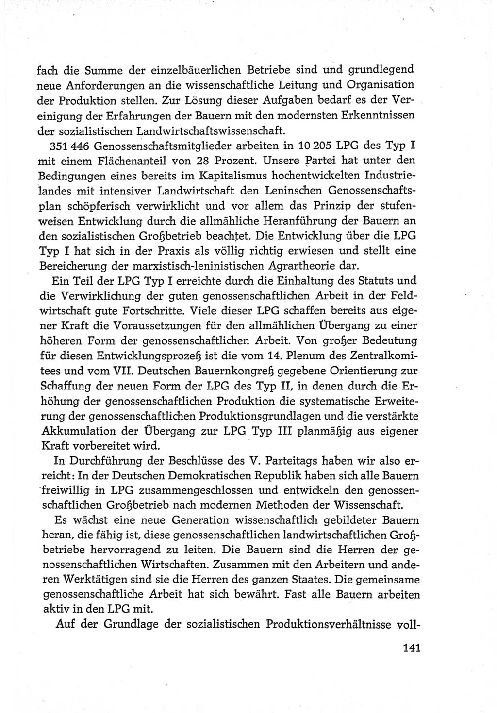 Protokoll der Verhandlungen des Ⅵ. Parteitages der Sozialistischen Einheitspartei Deutschlands (SED) [Deutsche Demokratische Republik (DDR)] 1963, Band Ⅳ, Seite 141 (Prot. Verh. Ⅵ. PT SED DDR 1963, Bd. Ⅳ, S. 141)
