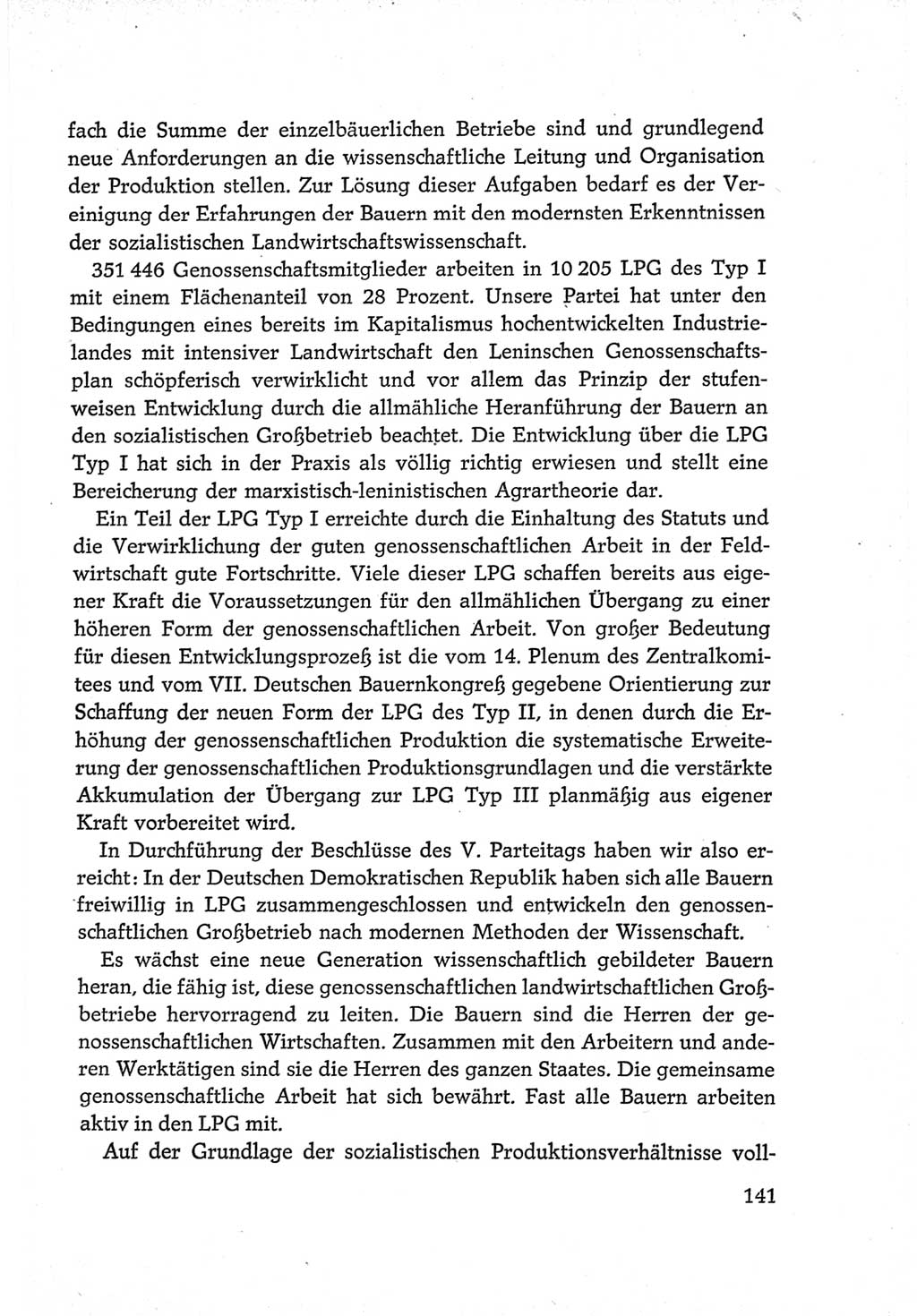 Protokoll der Verhandlungen des Ⅵ. Parteitages der Sozialistischen Einheitspartei Deutschlands (SED) [Deutsche Demokratische Republik (DDR)] 1963, Band Ⅳ, Seite 141 (Prot. Verh. Ⅵ. PT SED DDR 1963, Bd. Ⅳ, S. 141)