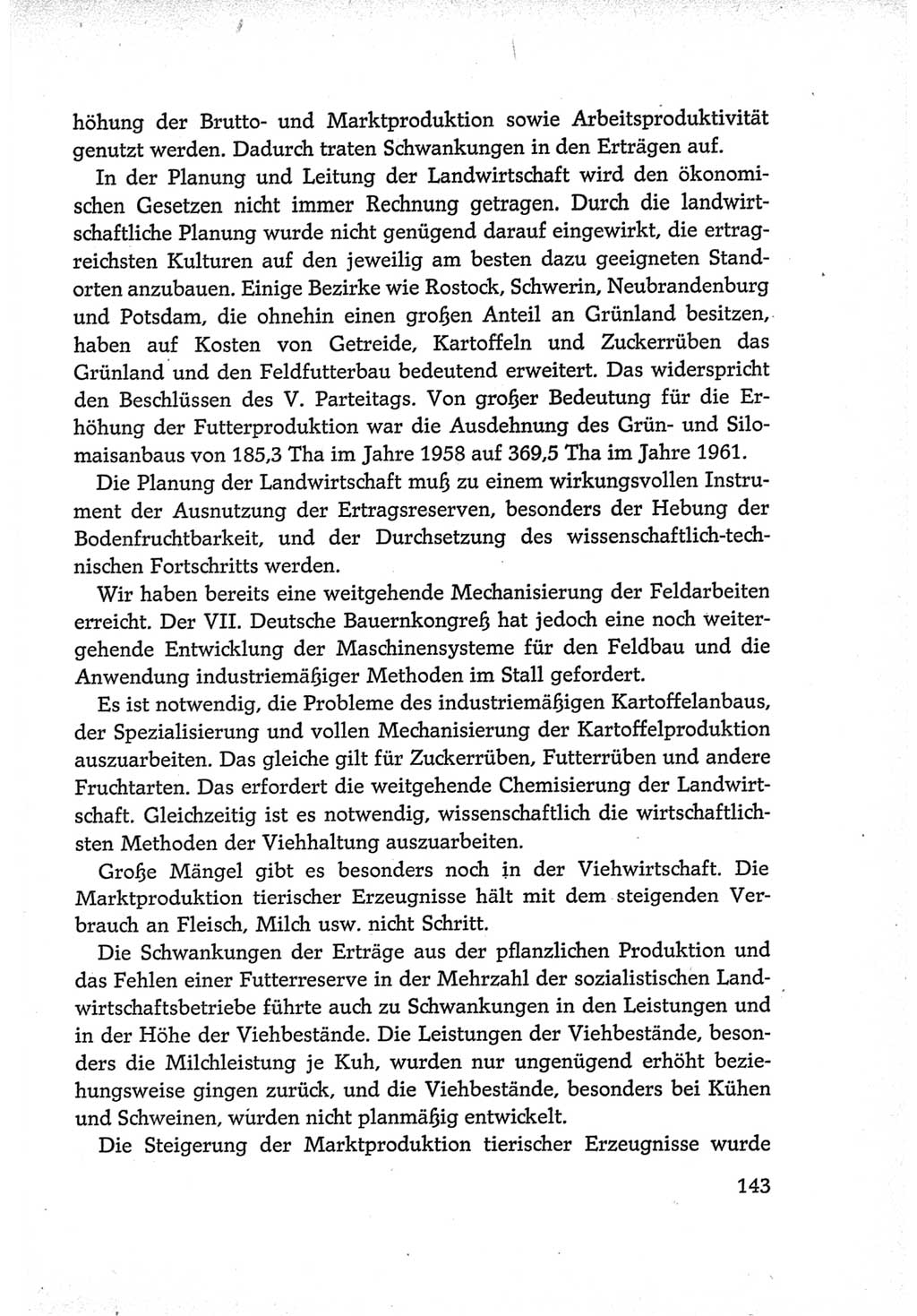 Protokoll der Verhandlungen des Ⅵ. Parteitages der Sozialistischen Einheitspartei Deutschlands (SED) [Deutsche Demokratische Republik (DDR)] 1963, Band Ⅳ, Seite 143 (Prot. Verh. Ⅵ. PT SED DDR 1963, Bd. Ⅳ, S. 143)