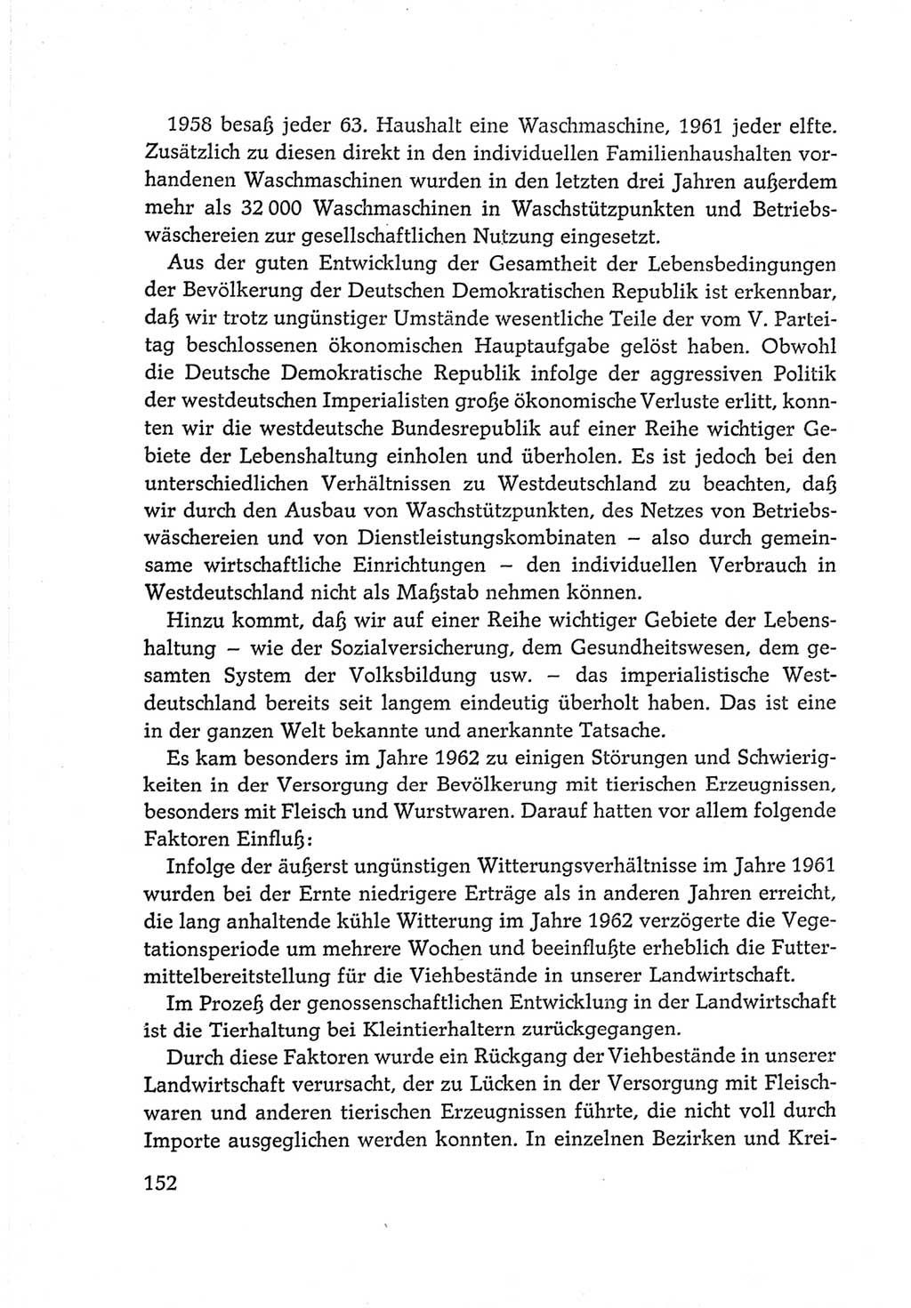 Protokoll der Verhandlungen des Ⅵ. Parteitages der Sozialistischen Einheitspartei Deutschlands (SED) [Deutsche Demokratische Republik (DDR)] 1963, Band Ⅳ, Seite 152 (Prot. Verh. Ⅵ. PT SED DDR 1963, Bd. Ⅳ, S. 152)