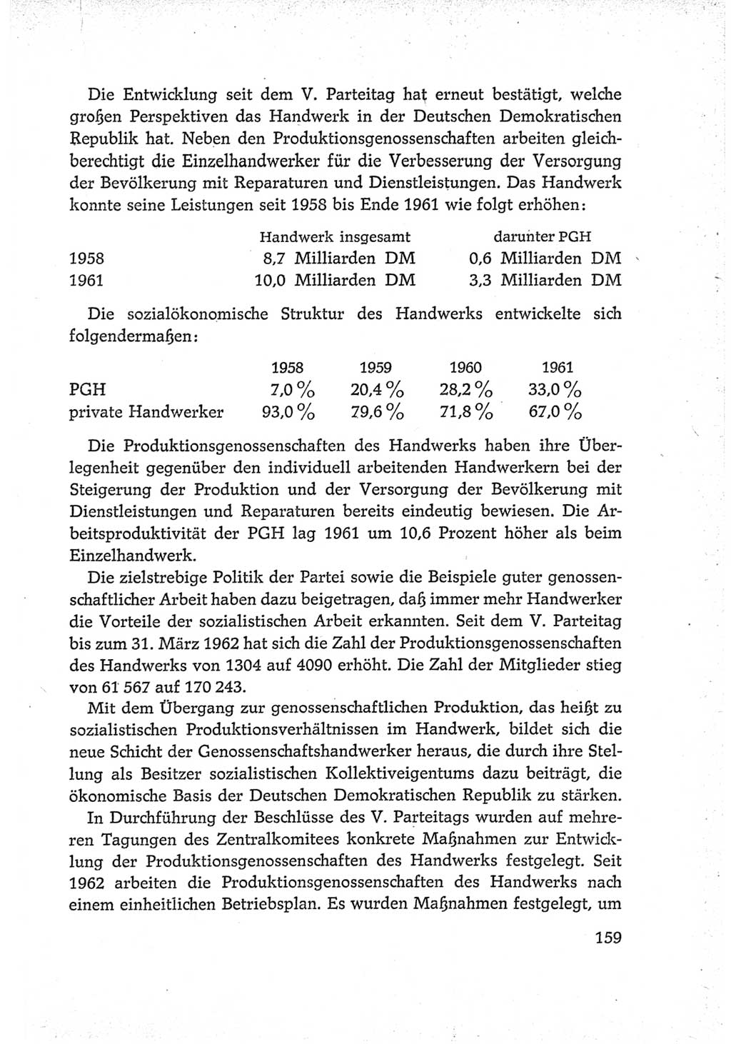 Protokoll der Verhandlungen des Ⅵ. Parteitages der Sozialistischen Einheitspartei Deutschlands (SED) [Deutsche Demokratische Republik (DDR)] 1963, Band Ⅳ, Seite 159 (Prot. Verh. Ⅵ. PT SED DDR 1963, Bd. Ⅳ, S. 159)