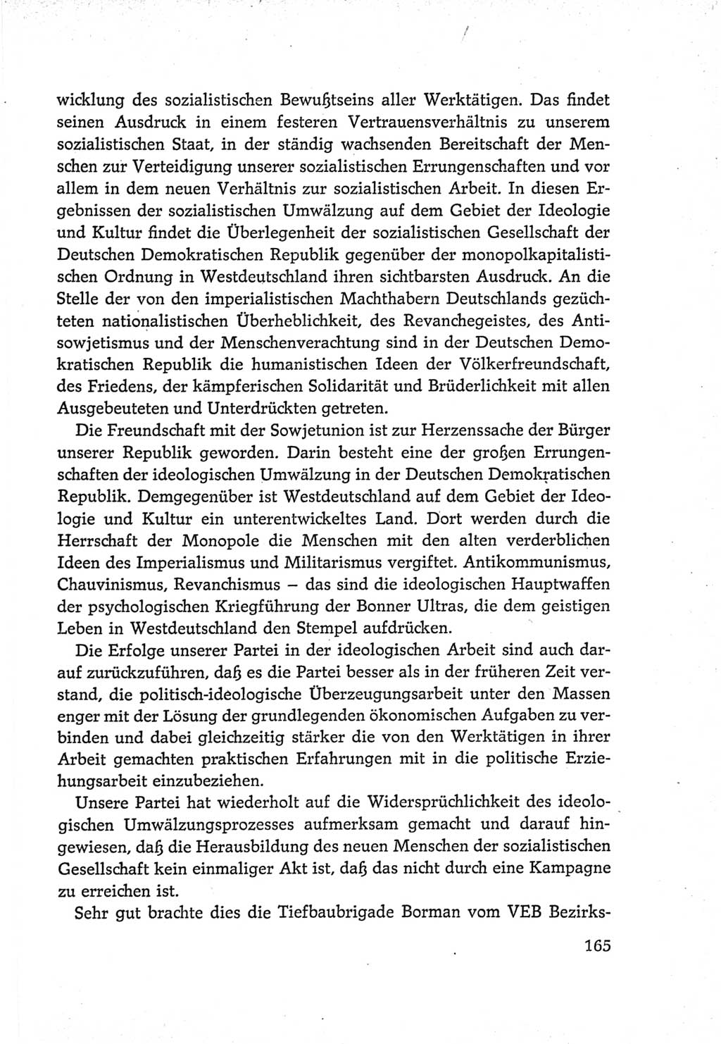 Protokoll der Verhandlungen des Ⅵ. Parteitages der Sozialistischen Einheitspartei Deutschlands (SED) [Deutsche Demokratische Republik (DDR)] 1963, Band Ⅳ, Seite 165 (Prot. Verh. Ⅵ. PT SED DDR 1963, Bd. Ⅳ, S. 165)