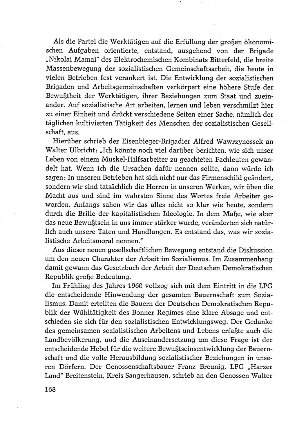 Protokoll der Verhandlungen des Ⅵ. Parteitages der Sozialistischen Einheitspartei Deutschlands (SED) [Deutsche Demokratische Republik (DDR)] 1963, Band Ⅳ, Seite 168 (Prot. Verh. Ⅵ. PT SED DDR 1963, Bd. Ⅳ, S. 168)