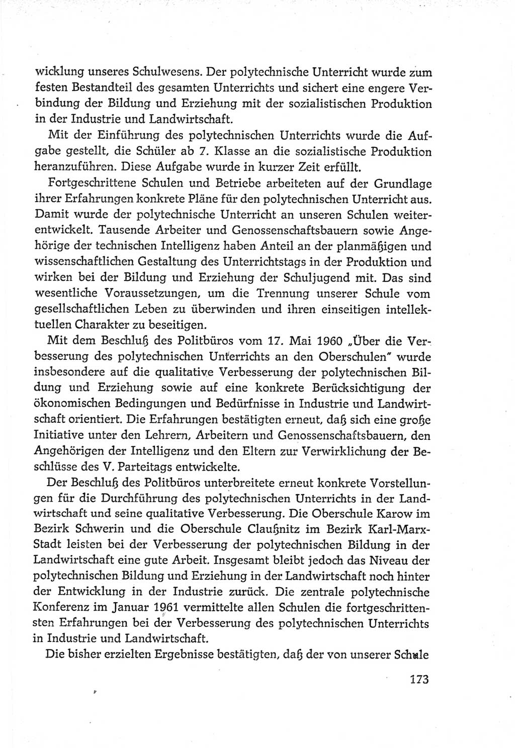 Protokoll der Verhandlungen des Ⅵ. Parteitages der Sozialistischen Einheitspartei Deutschlands (SED) [Deutsche Demokratische Republik (DDR)] 1963, Band Ⅳ, Seite 173 (Prot. Verh. Ⅵ. PT SED DDR 1963, Bd. Ⅳ, S. 173)