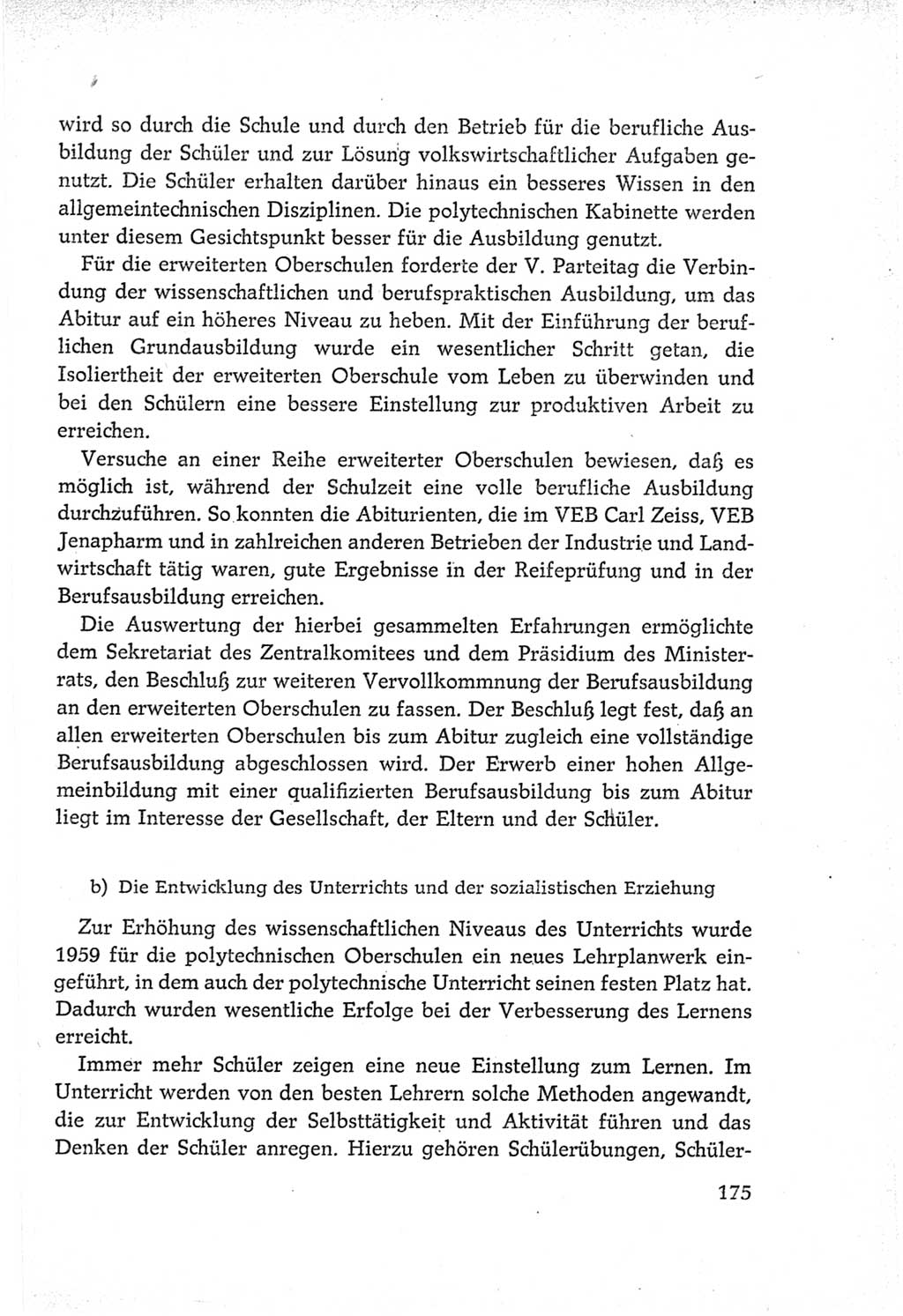 Protokoll der Verhandlungen des Ⅵ. Parteitages der Sozialistischen Einheitspartei Deutschlands (SED) [Deutsche Demokratische Republik (DDR)] 1963, Band Ⅳ, Seite 175 (Prot. Verh. Ⅵ. PT SED DDR 1963, Bd. Ⅳ, S. 175)