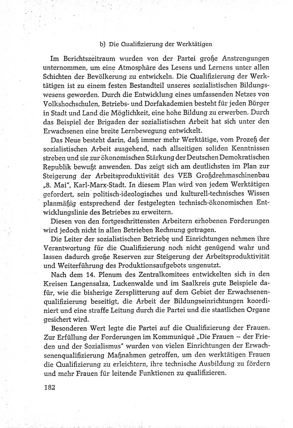 Protokoll der Verhandlungen des Ⅵ. Parteitages der Sozialistischen Einheitspartei Deutschlands (SED) [Deutsche Demokratische Republik (DDR)] 1963, Band Ⅳ, Seite 182 (Prot. Verh. Ⅵ. PT SED DDR 1963, Bd. Ⅳ, S. 182)