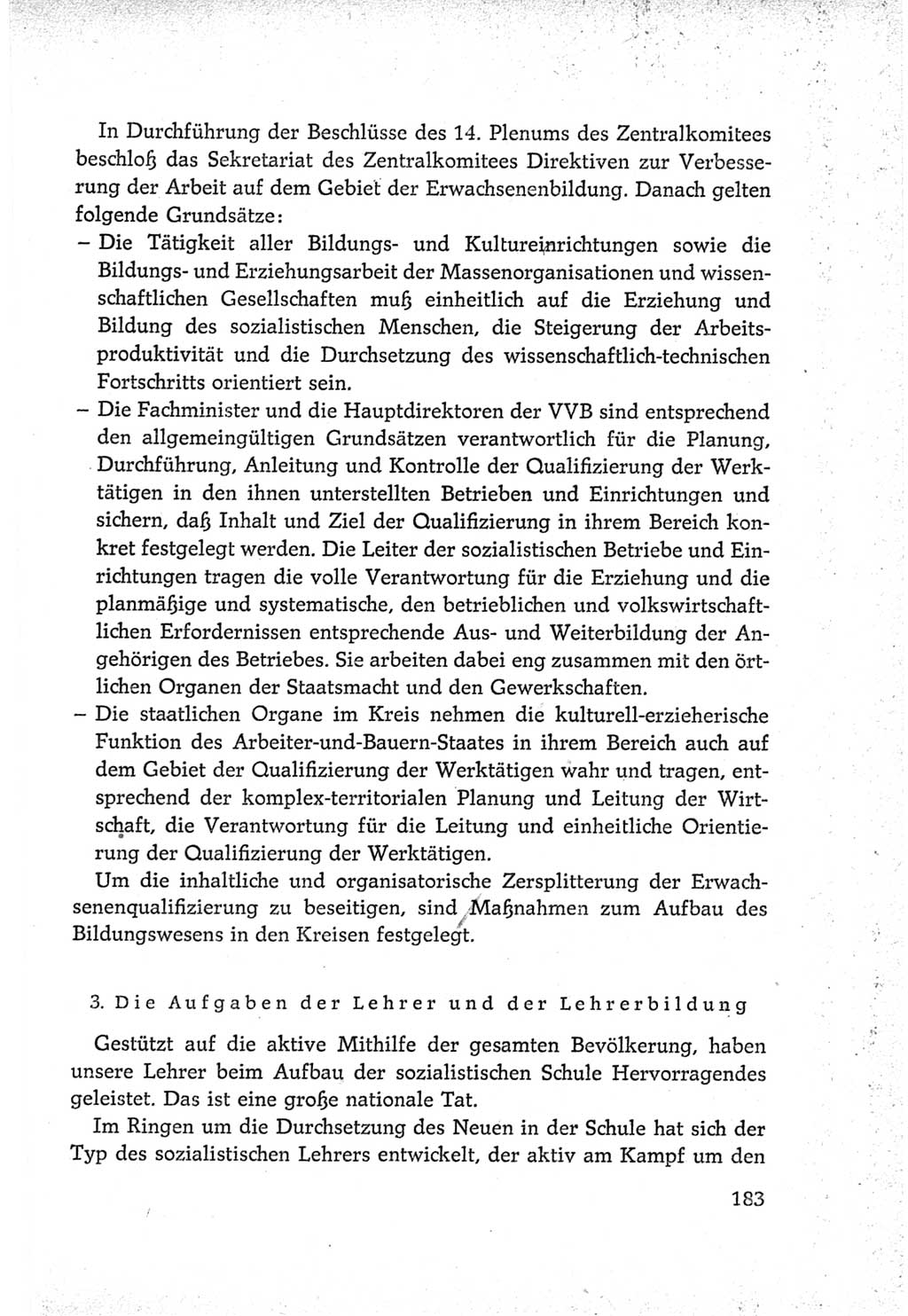 Protokoll der Verhandlungen des Ⅵ. Parteitages der Sozialistischen Einheitspartei Deutschlands (SED) [Deutsche Demokratische Republik (DDR)] 1963, Band Ⅳ, Seite 183 (Prot. Verh. Ⅵ. PT SED DDR 1963, Bd. Ⅳ, S. 183)