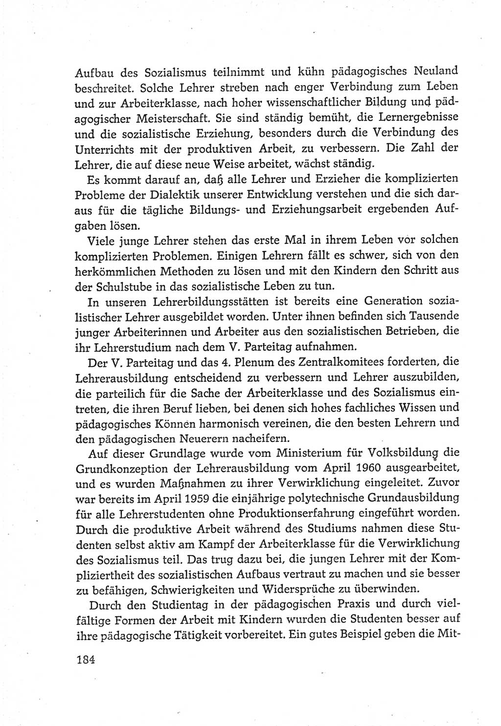 Protokoll der Verhandlungen des Ⅵ. Parteitages der Sozialistischen Einheitspartei Deutschlands (SED) [Deutsche Demokratische Republik (DDR)] 1963, Band Ⅳ, Seite 184 (Prot. Verh. Ⅵ. PT SED DDR 1963, Bd. Ⅳ, S. 184)