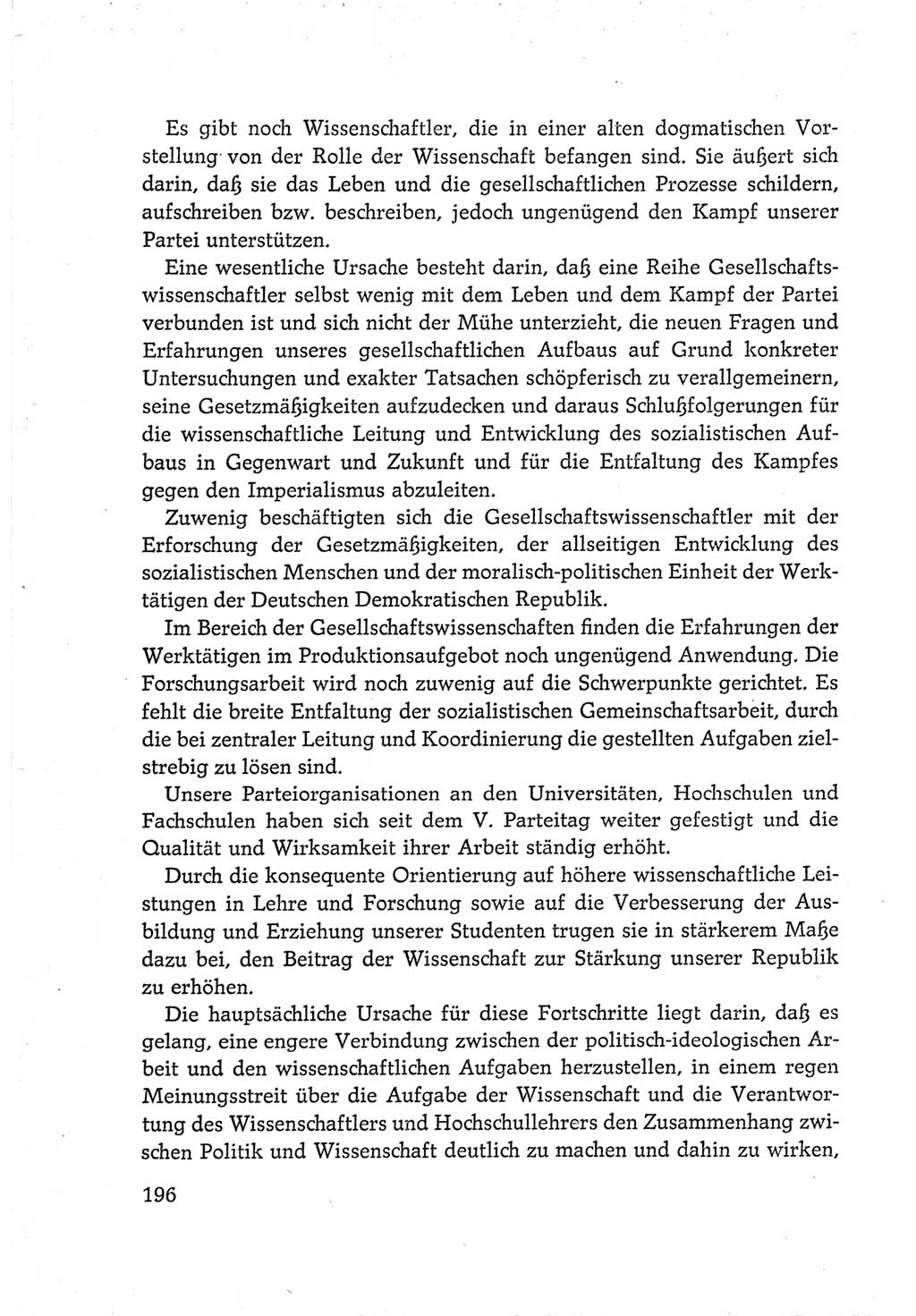 Protokoll der Verhandlungen des Ⅵ. Parteitages der Sozialistischen Einheitspartei Deutschlands (SED) [Deutsche Demokratische Republik (DDR)] 1963, Band Ⅳ, Seite 196 (Prot. Verh. Ⅵ. PT SED DDR 1963, Bd. Ⅳ, S. 196)